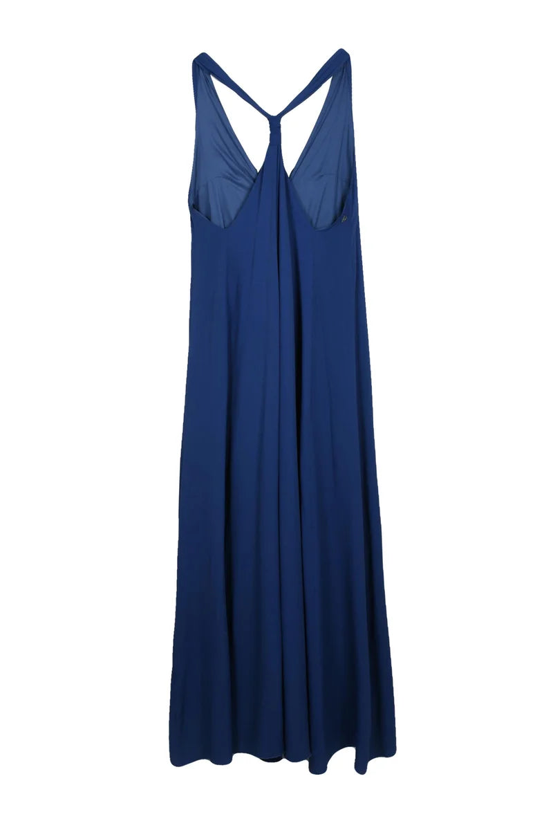 Long Flared Dress - Cobalt