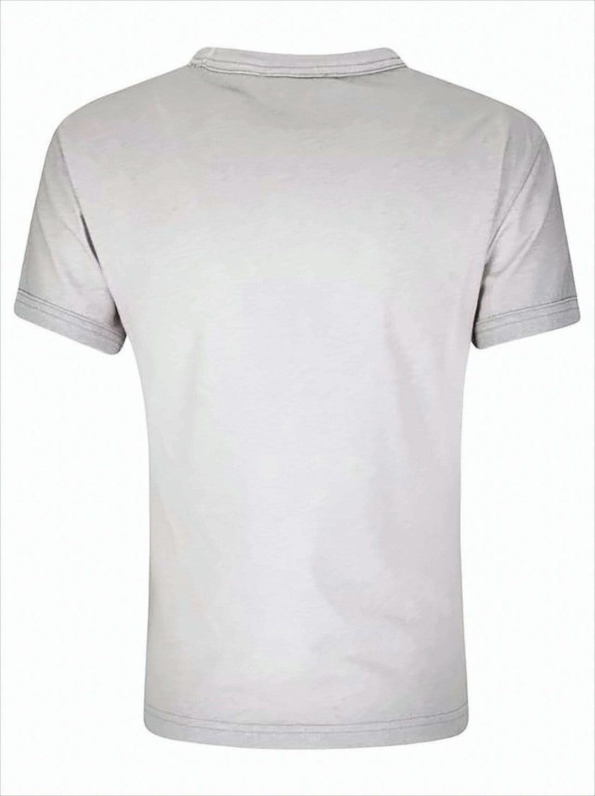 Short-Sleeved Crew Neck T-Shirt With Faded Graphic Print