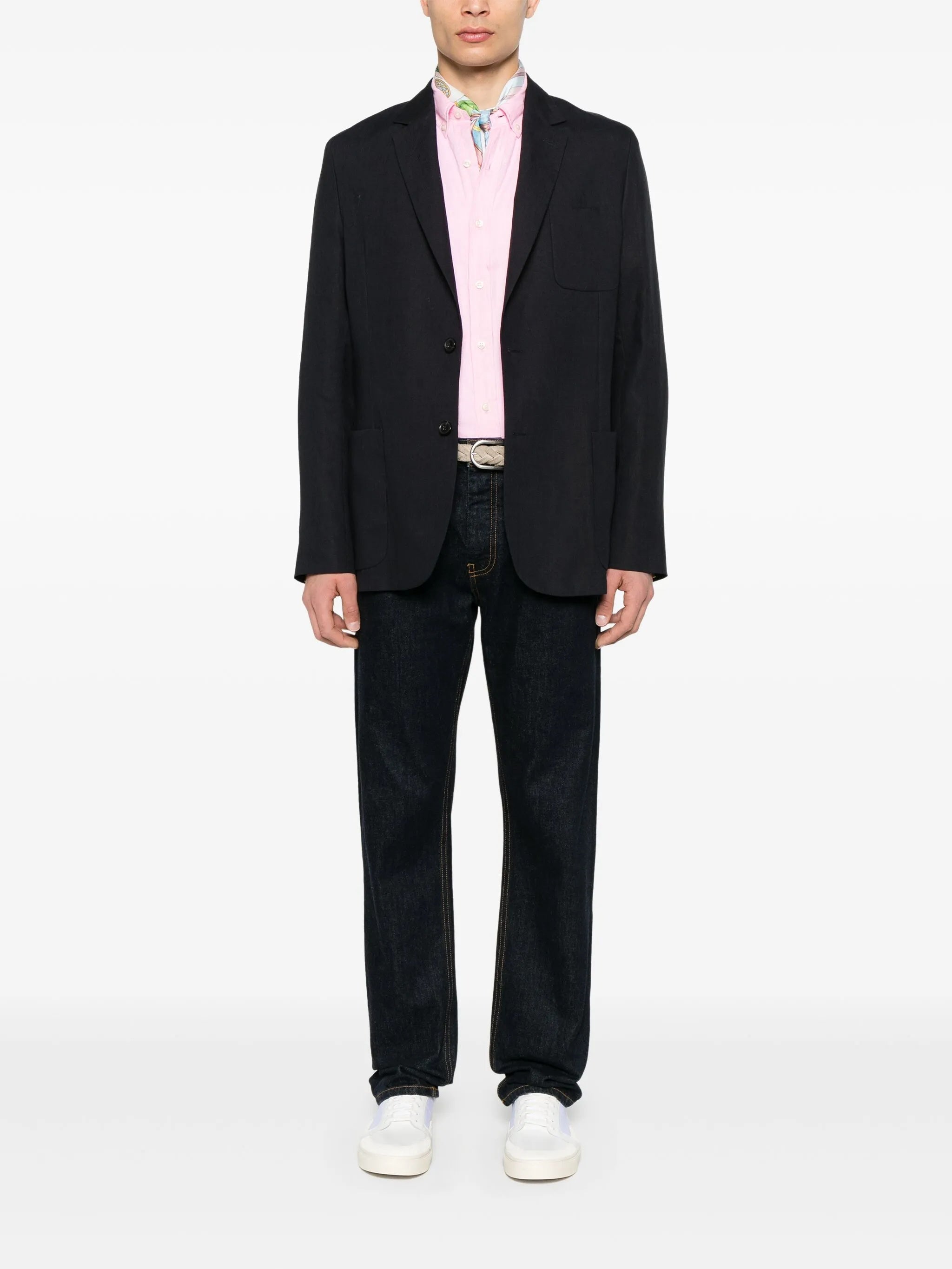 Pink Sport Shirt Long-Sleeve Linen Shirt