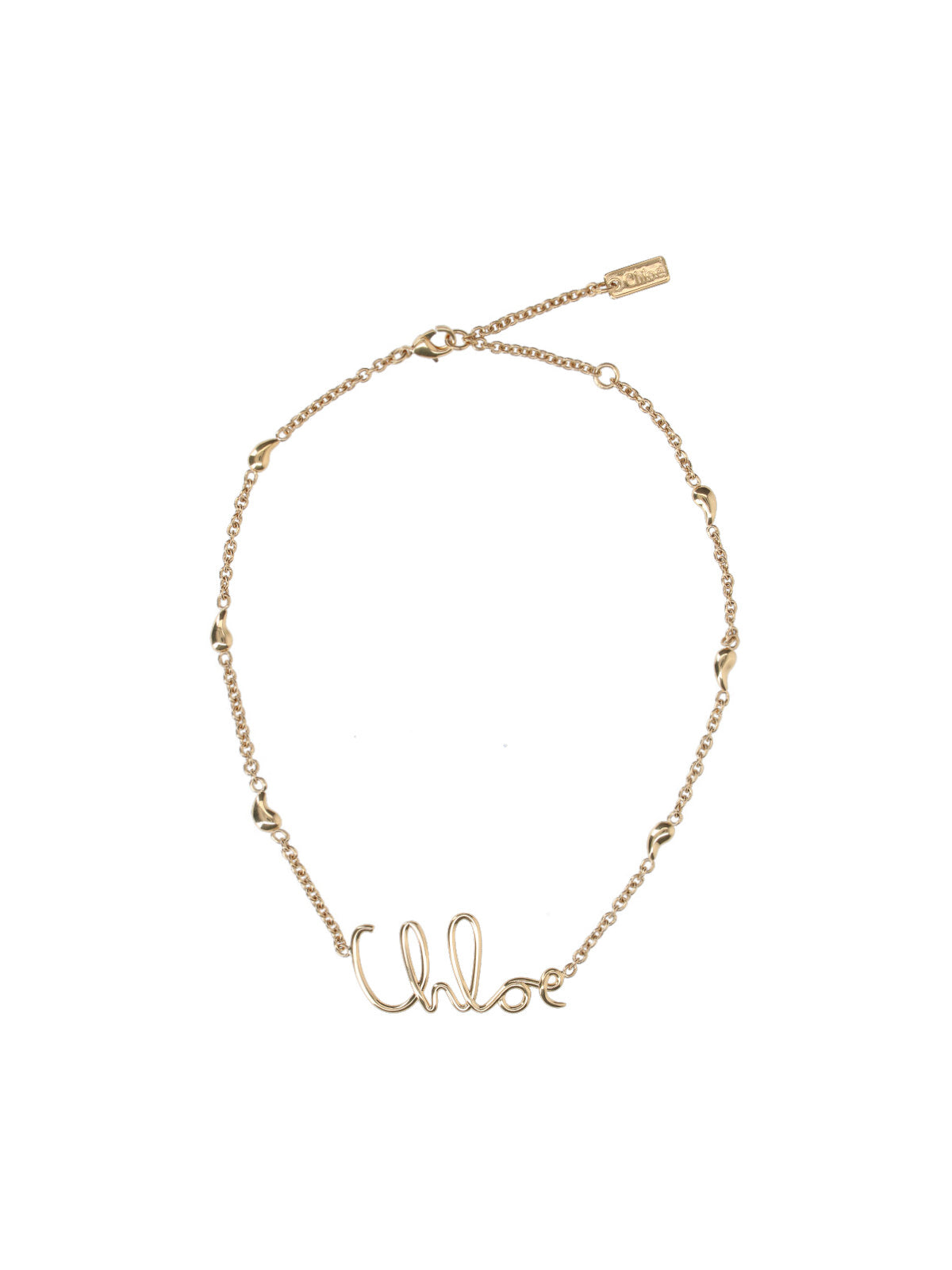 Gold-tone Brass Necklace with Adjustable Charm Detail