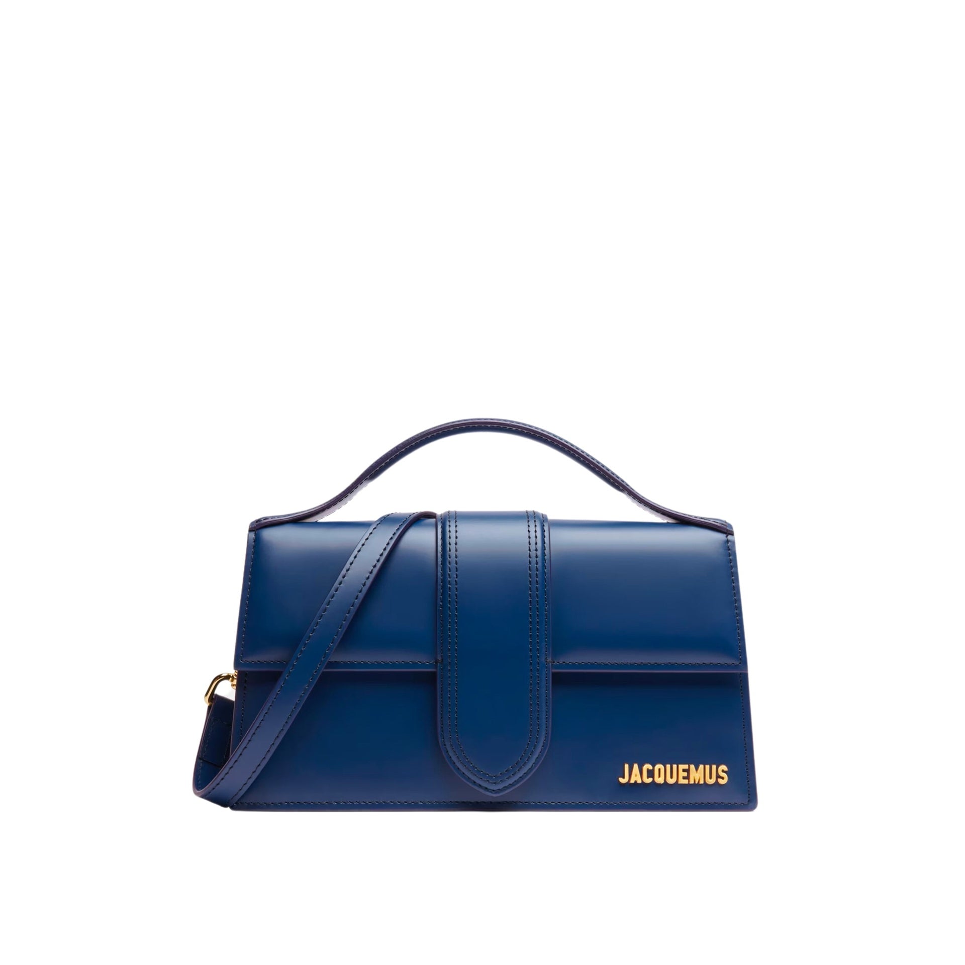 Structured Leather Shoulder Bag with Gold-tone Logo