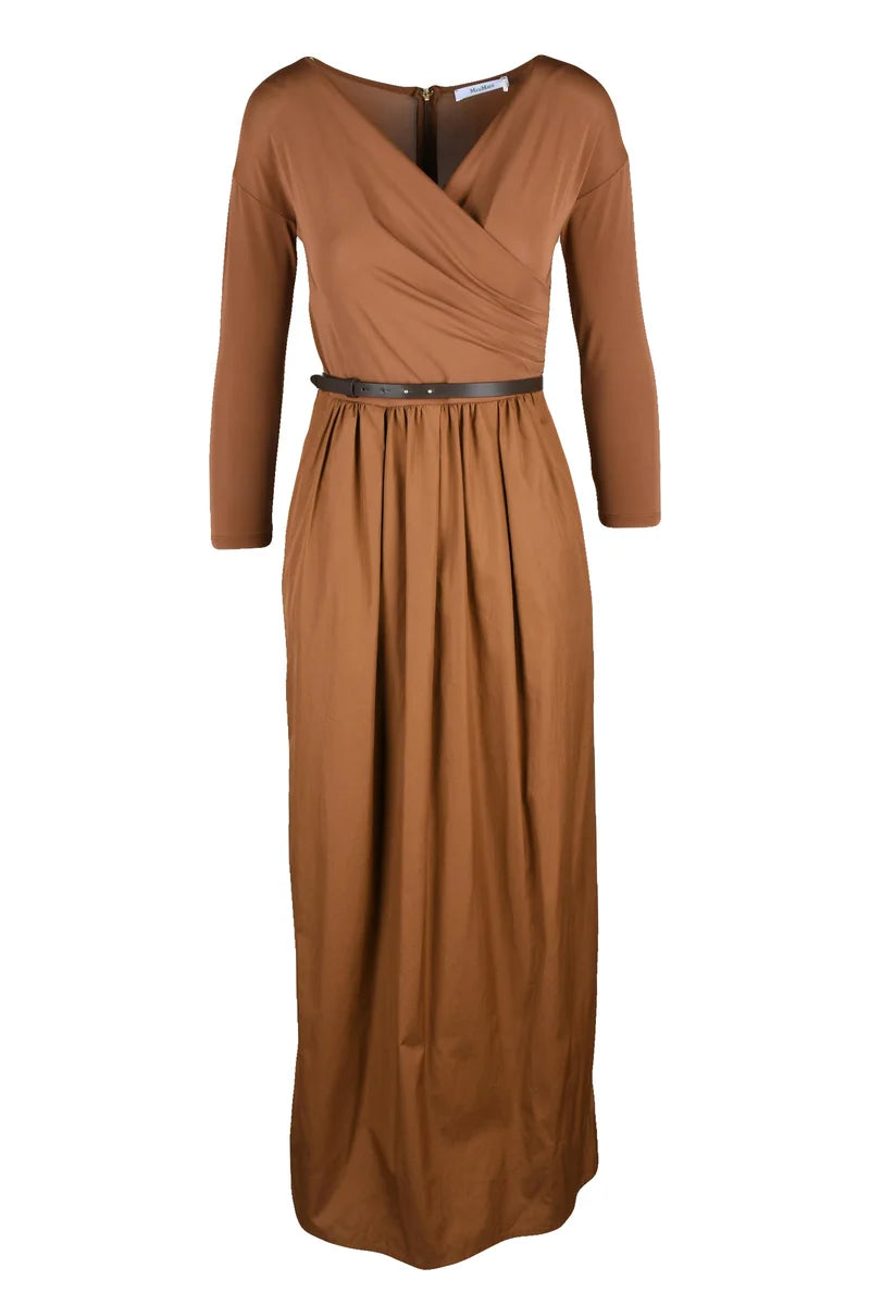 Long Dress with Strap - Brown