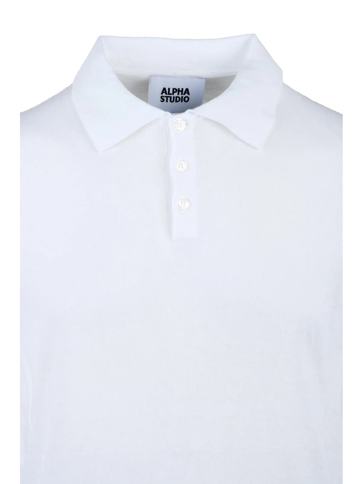 White Cotton Knit Polo