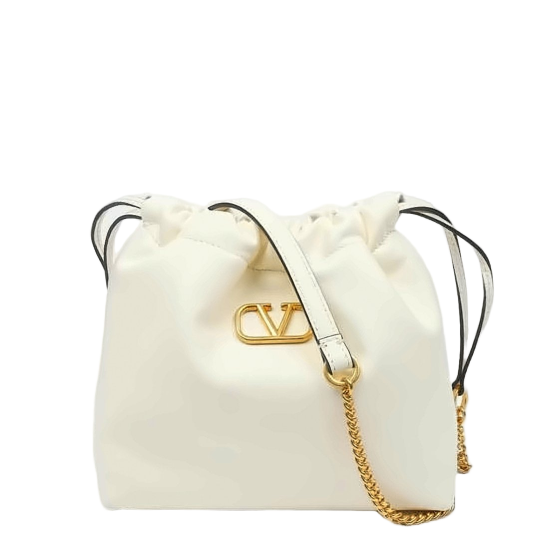 Soft Leather Drawstring Shoulder Bag