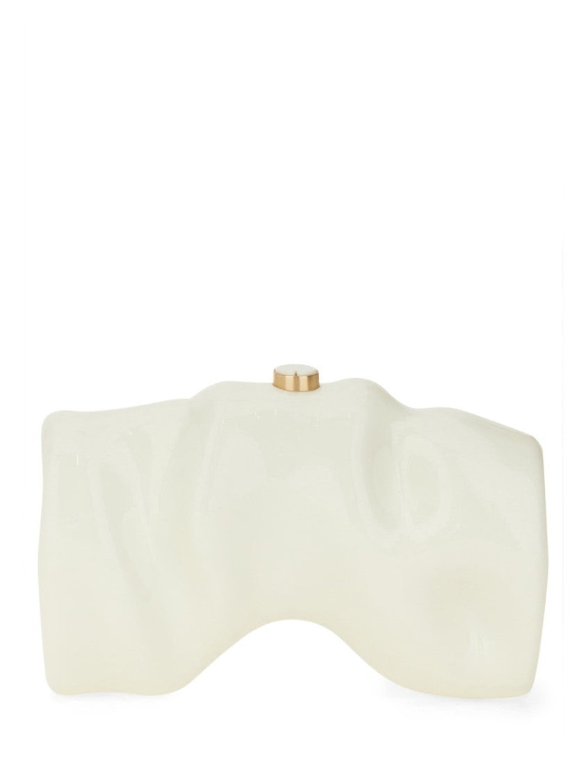 Sculptural White Acrylic Clutch