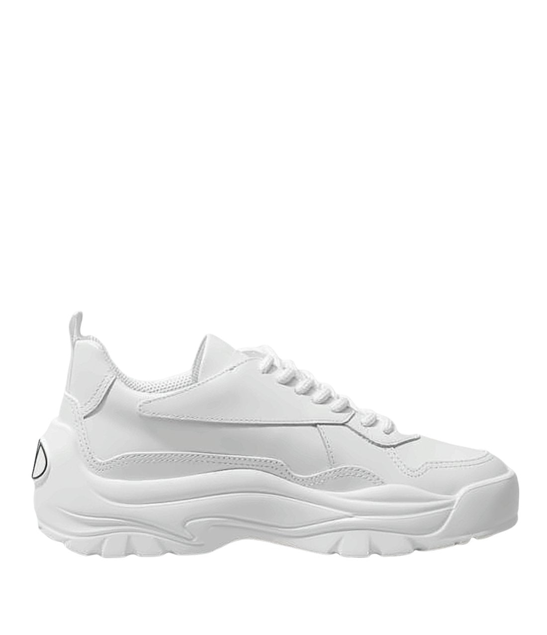 Chunky White Sneakers with Smooth Cowhide Leather