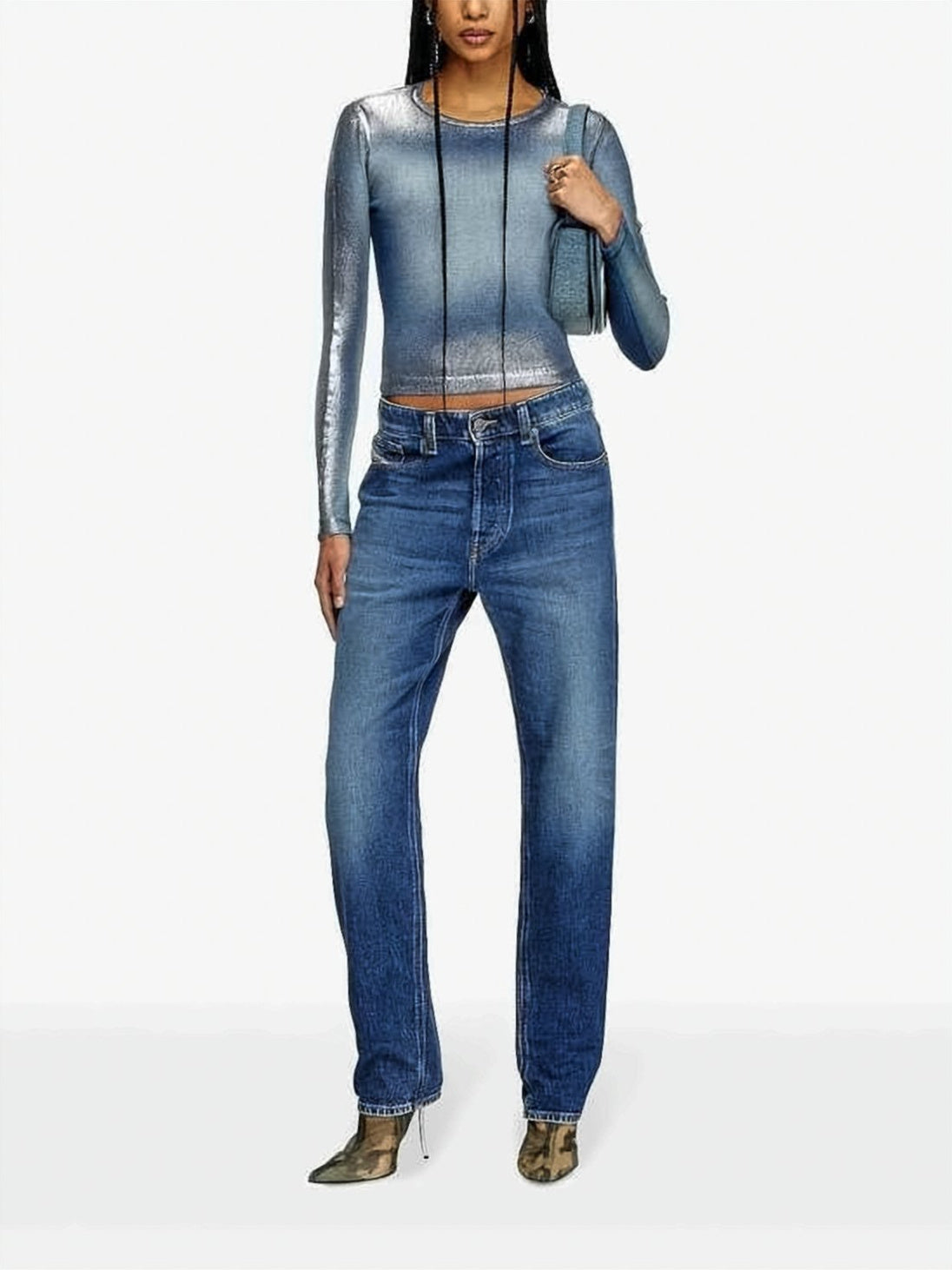 Blue Straight-Leg Slightly Relaxed Fit Jeans