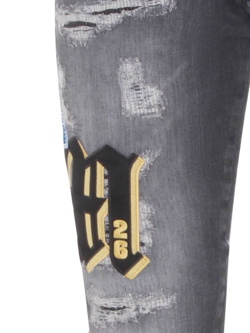 Slim Fit Distressed Grey Jeans