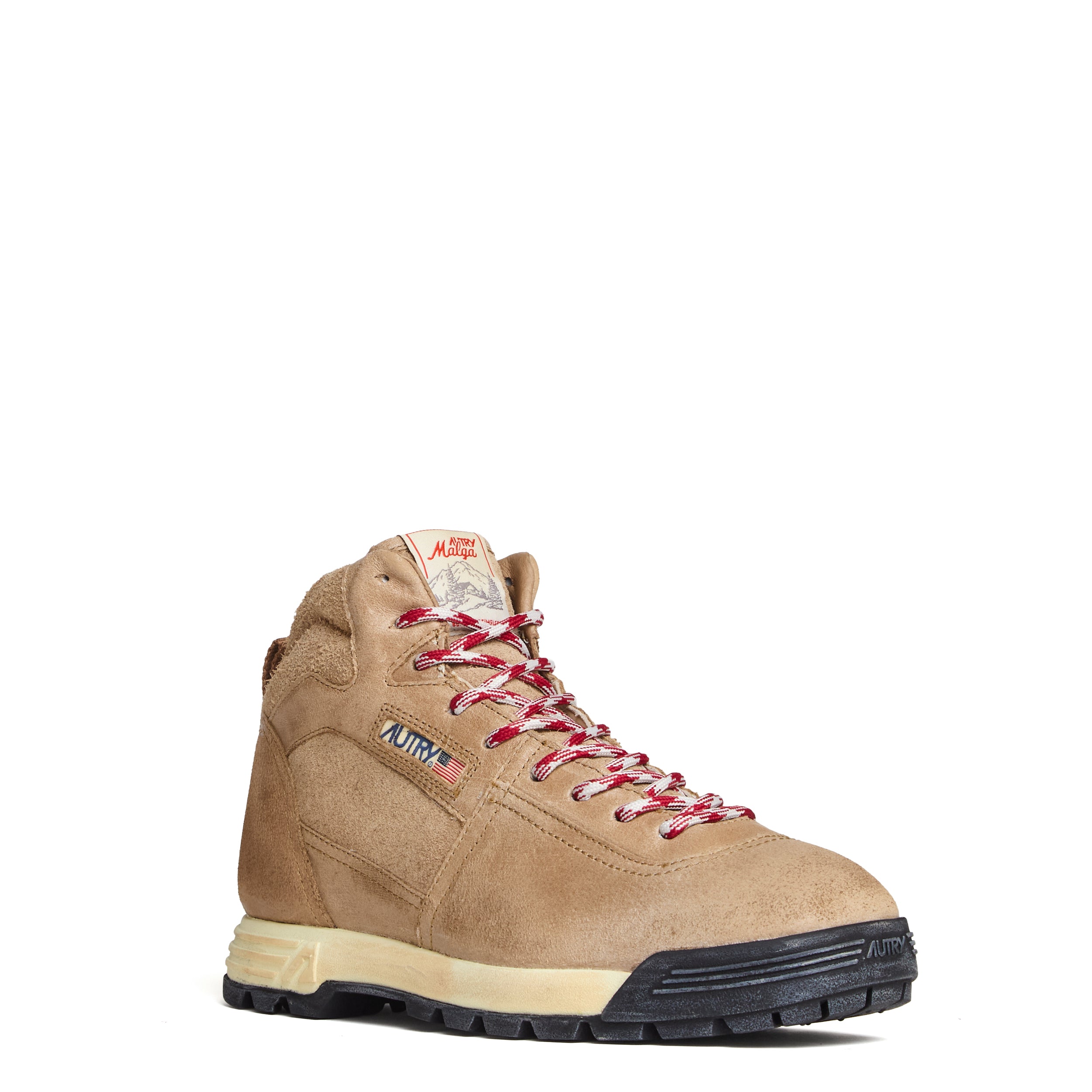 Mid-Height Suede and Leather Ankle Boots