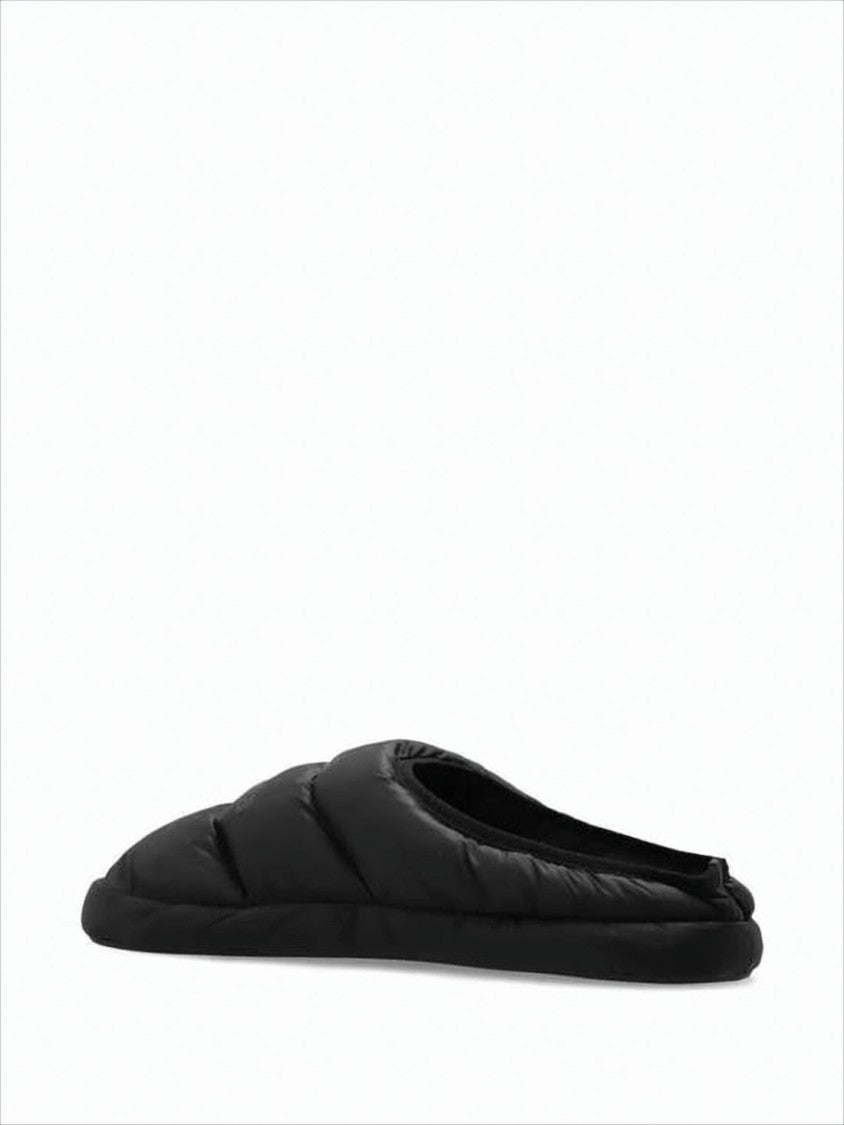 Padded Quilted Black Slippers With Soft Cushioned Upper