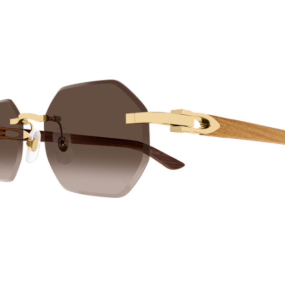 Octagonal Rimless Sunglasses With Gradient Lenses