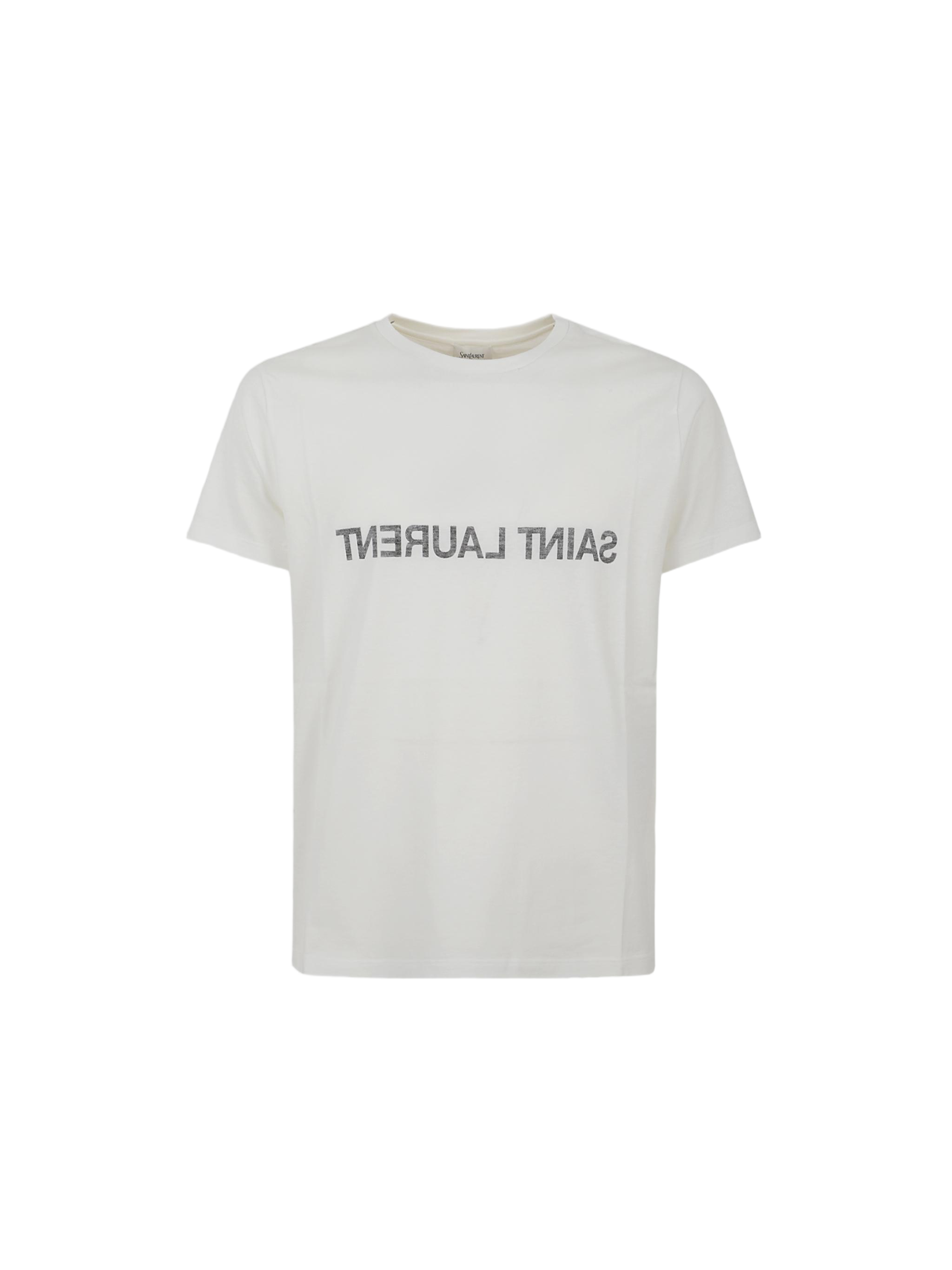 White Round-Neck T-Shirt With Tube Volume Silhouette