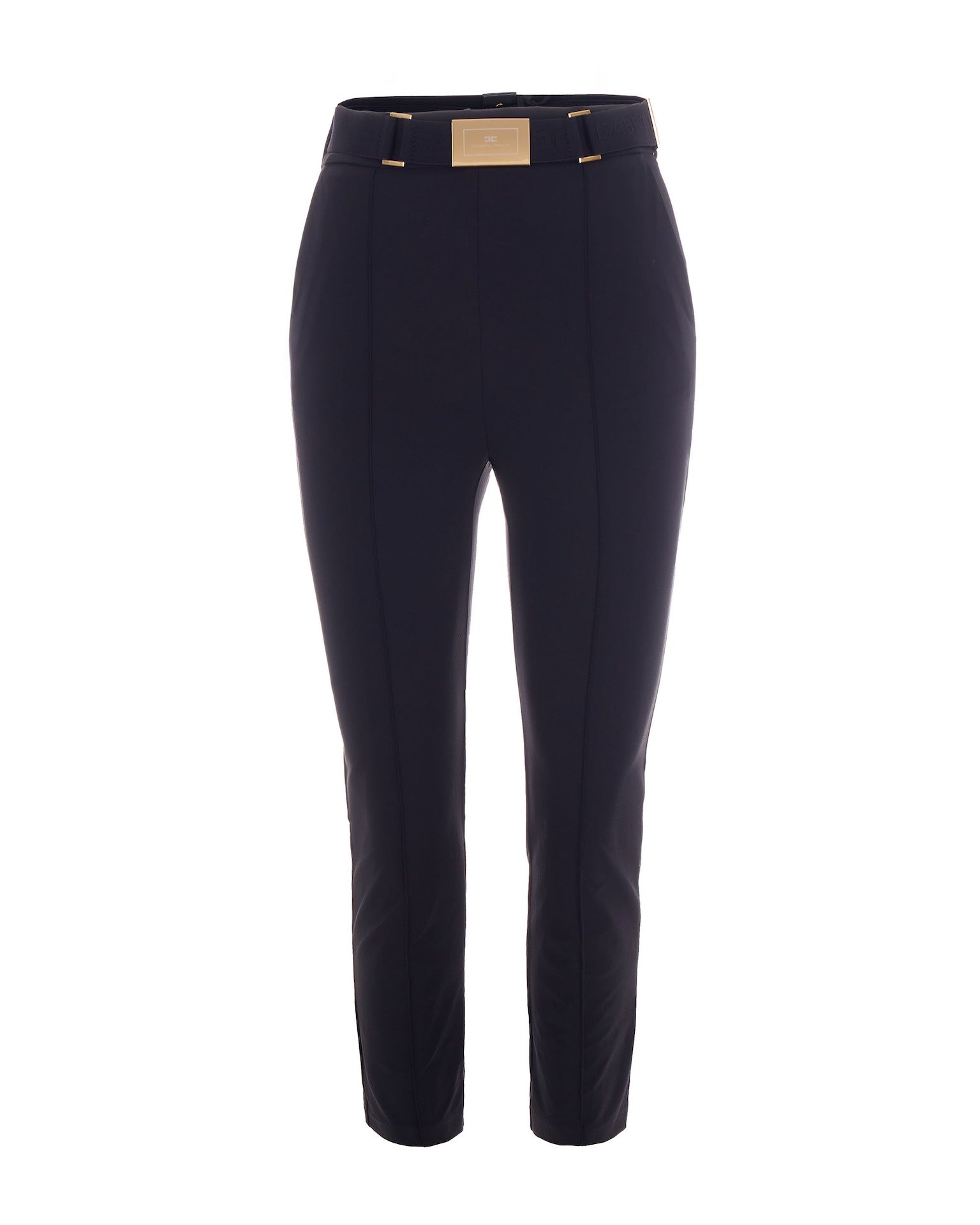 Technical Bi-Elastic Pants With Laser-Engraved Logo Plaque