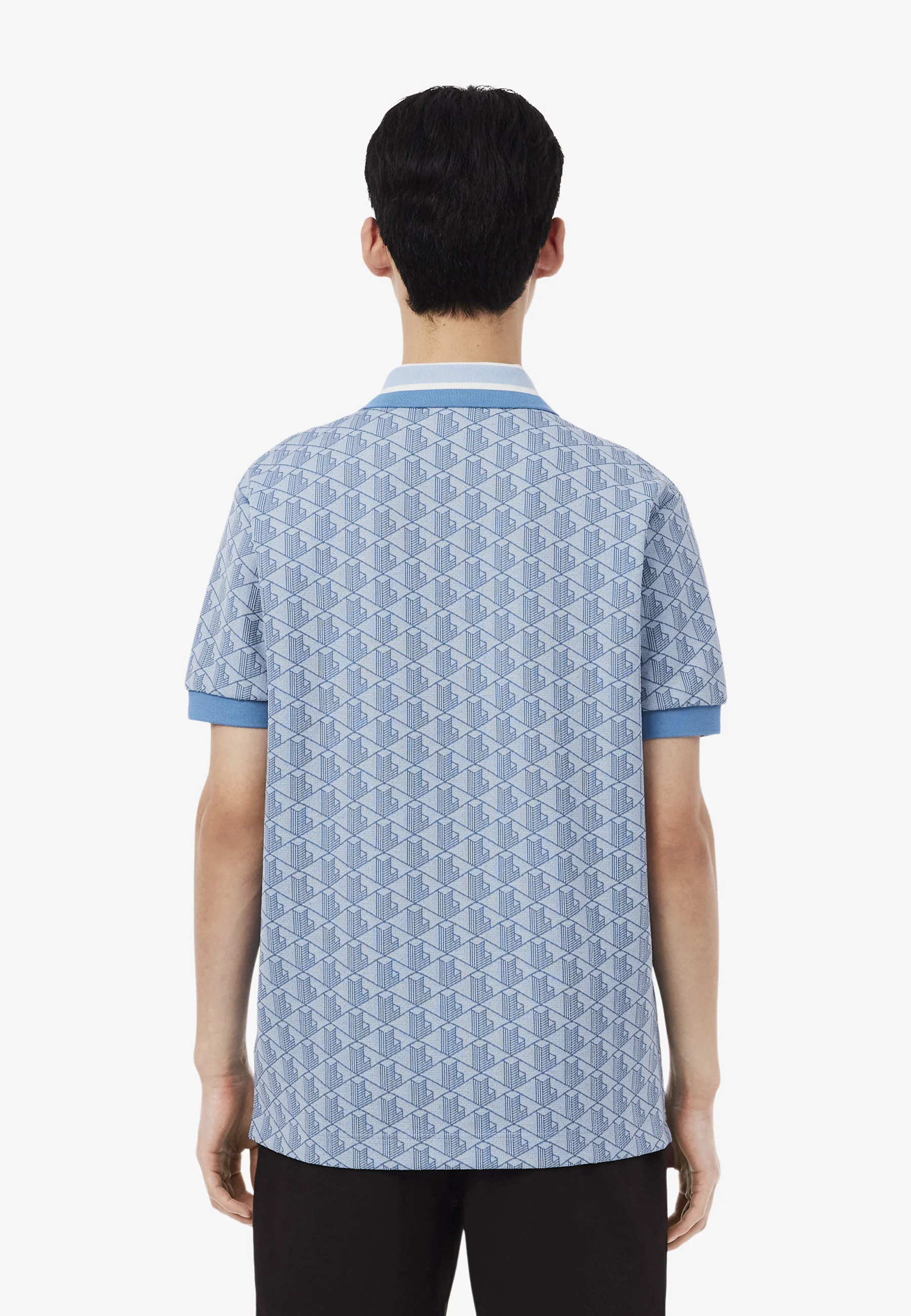 Light Blue Monogram Jacquard Polo
