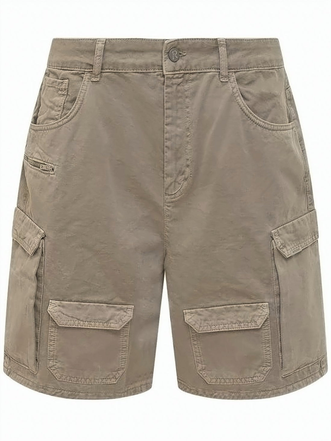 Utilitarian Denim Shorts with Flap Pockets
