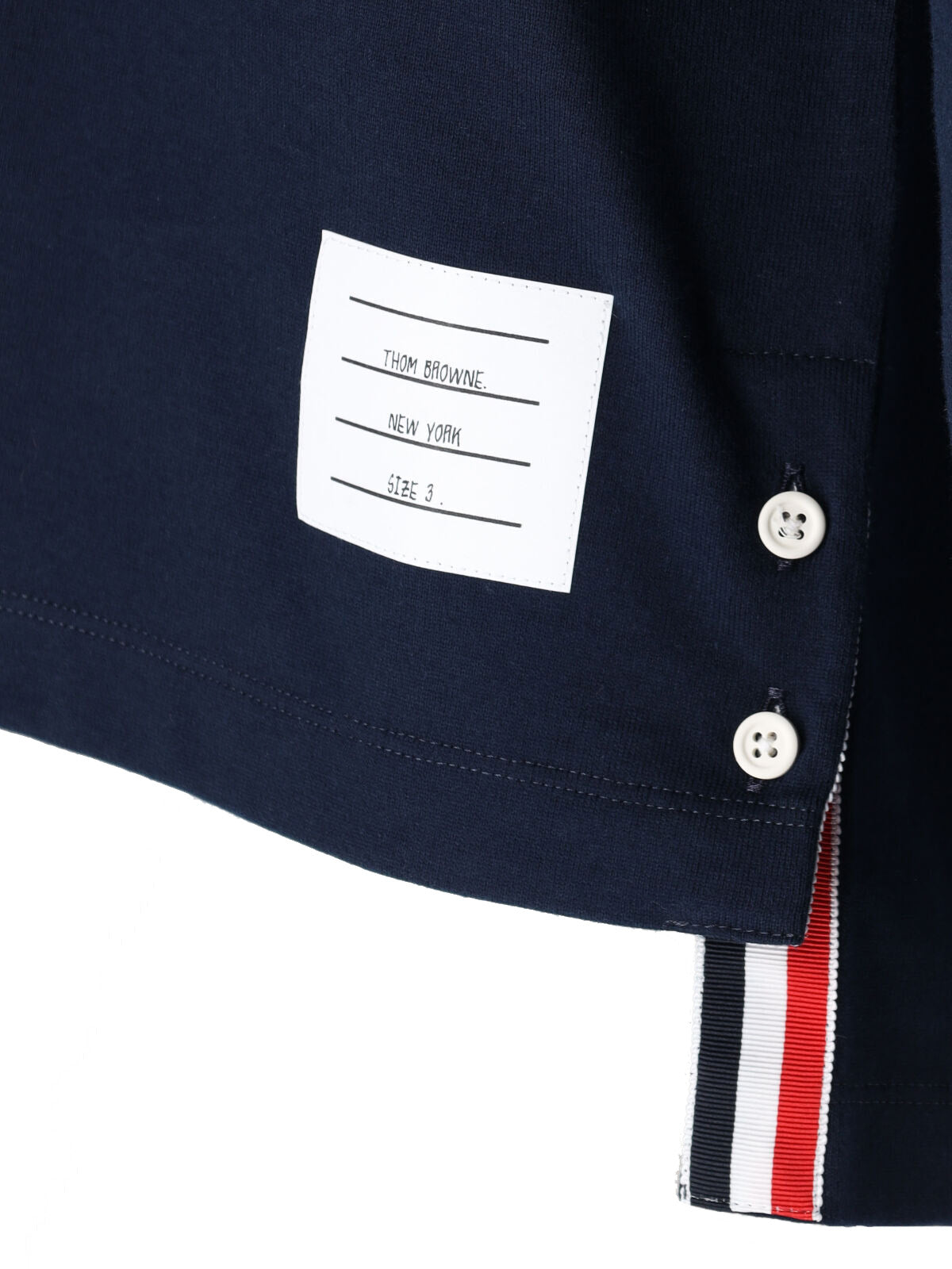 Navy 4-Bar Cotton Polo