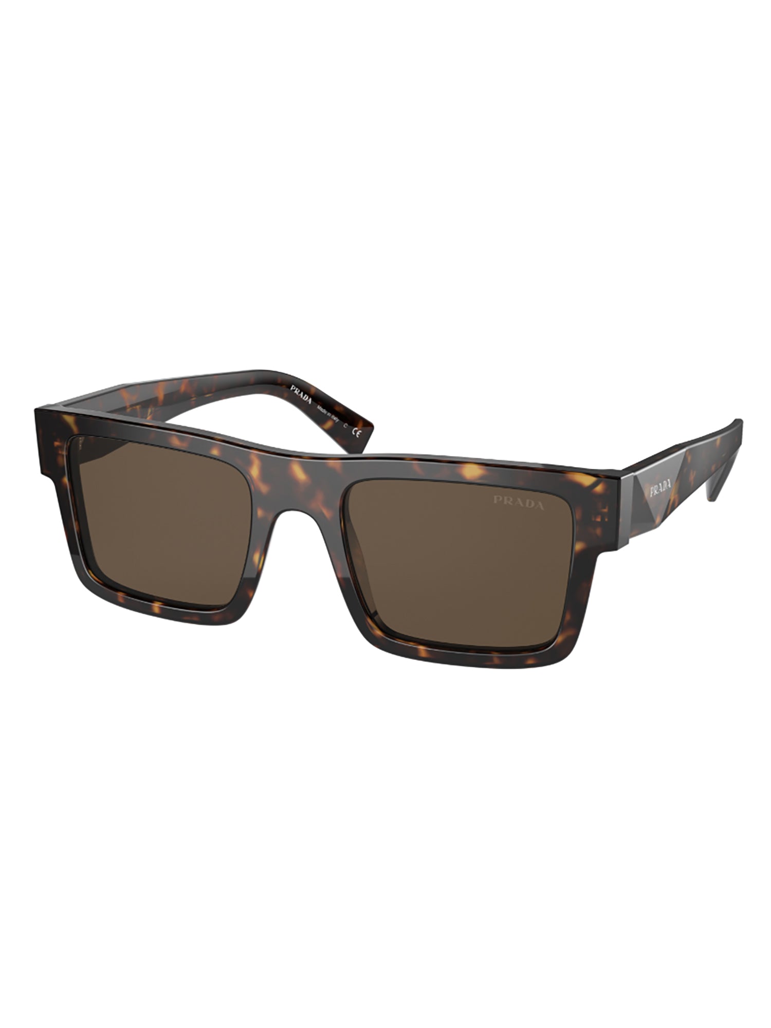 Oversized Square Frame Prada Sunglasses with Tortoiseshell Temples