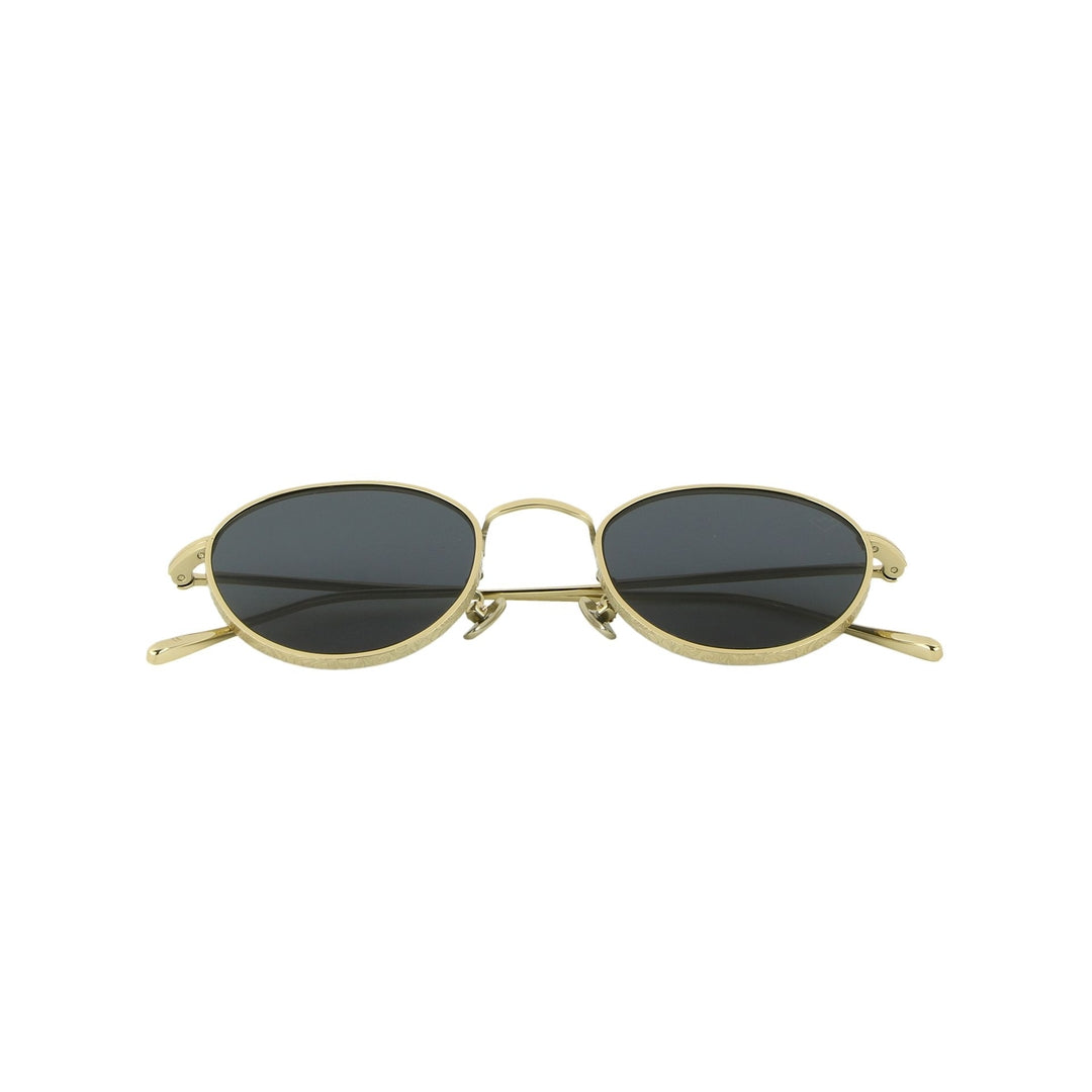Arkel Gold Metal Frame Oval Sunglasses with Adjustable Nose Pads