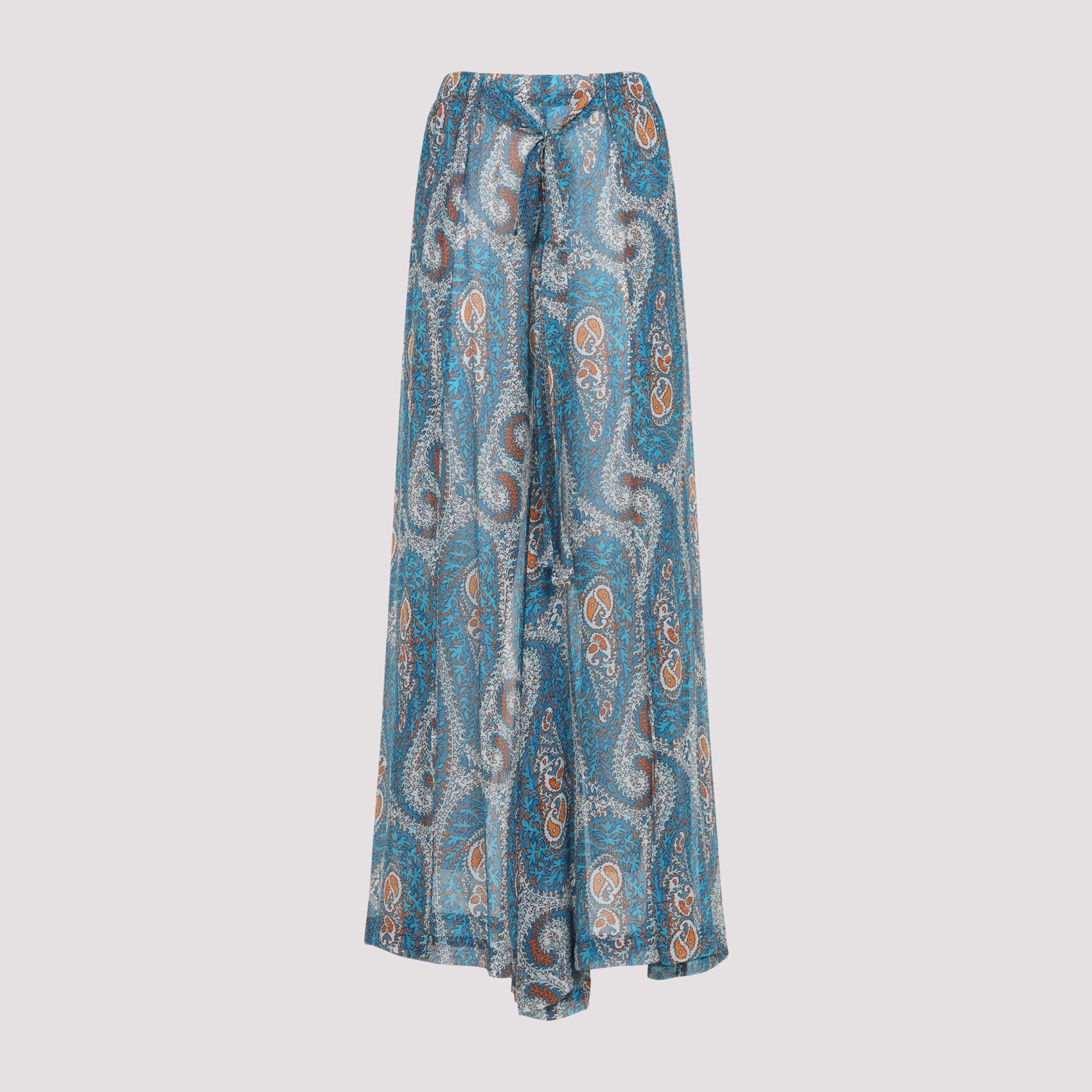 Wide Leg Pants with Self-Tie Belt