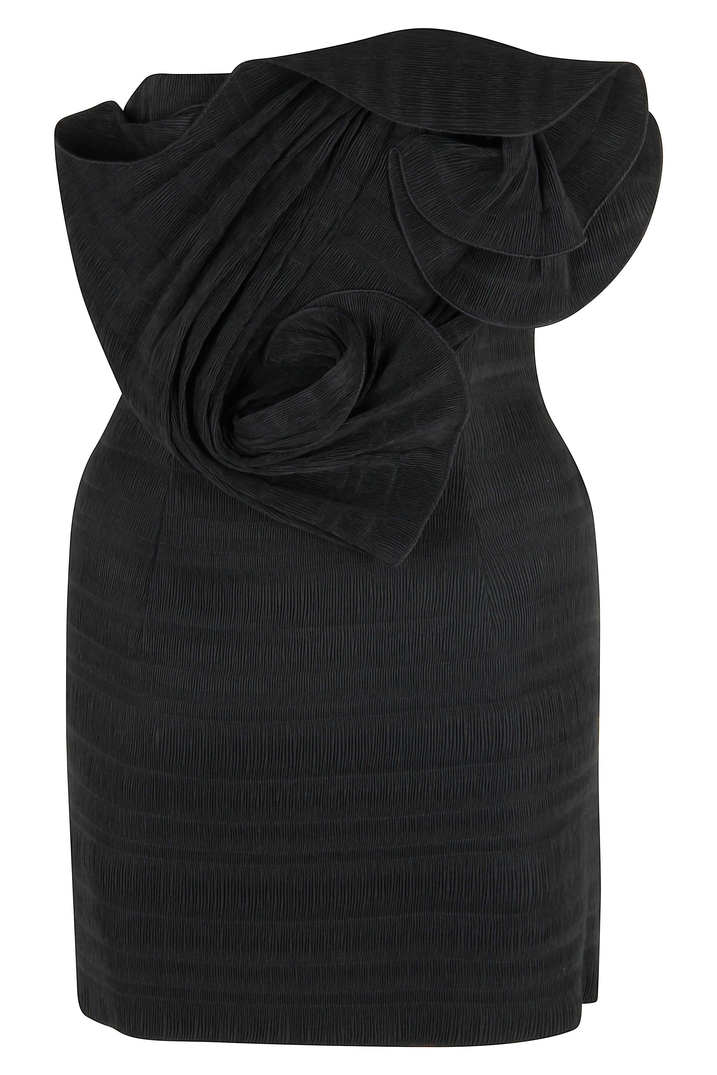 Black Sculptural Textured Dress