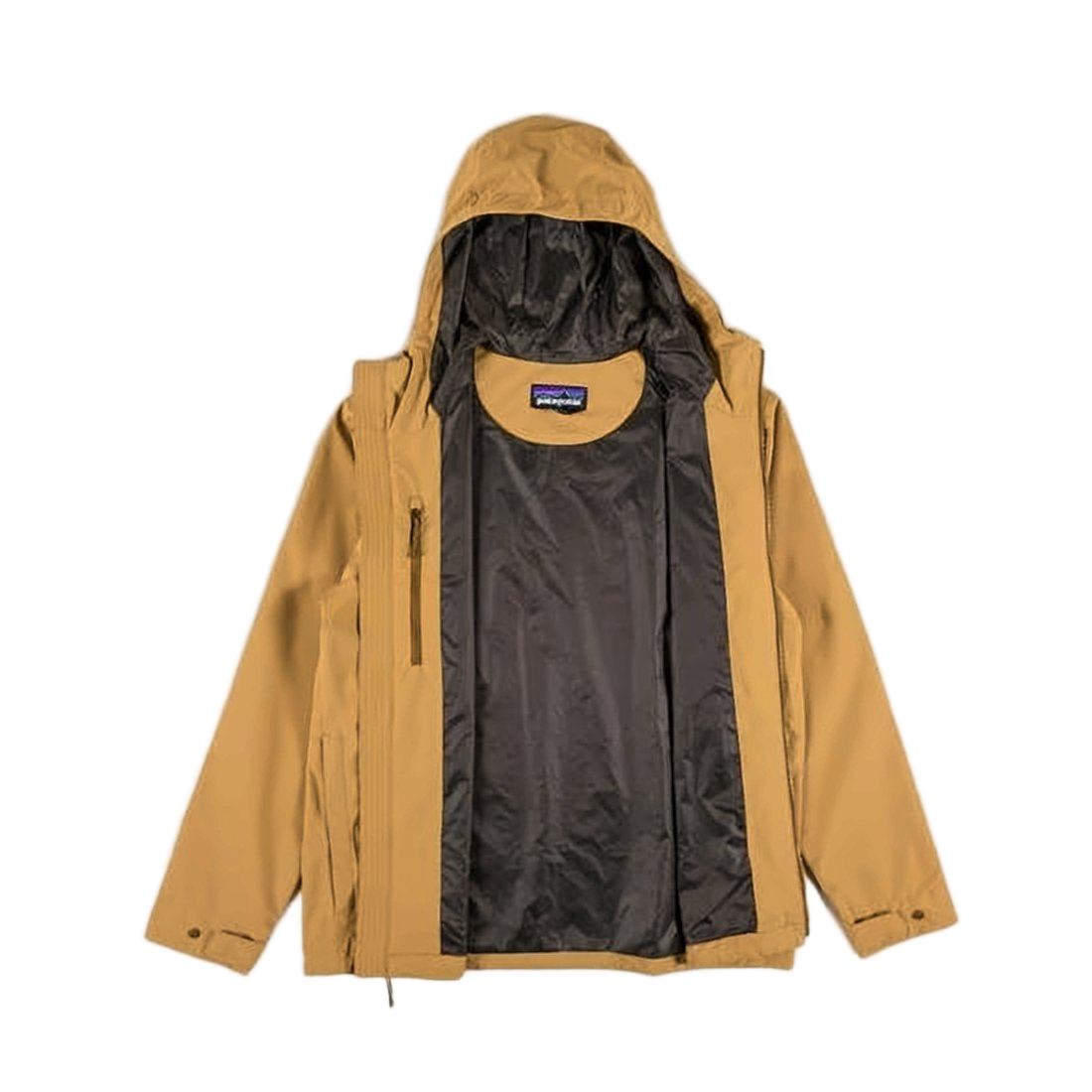 Minimalist Tan Jacket with Adjustable Hood