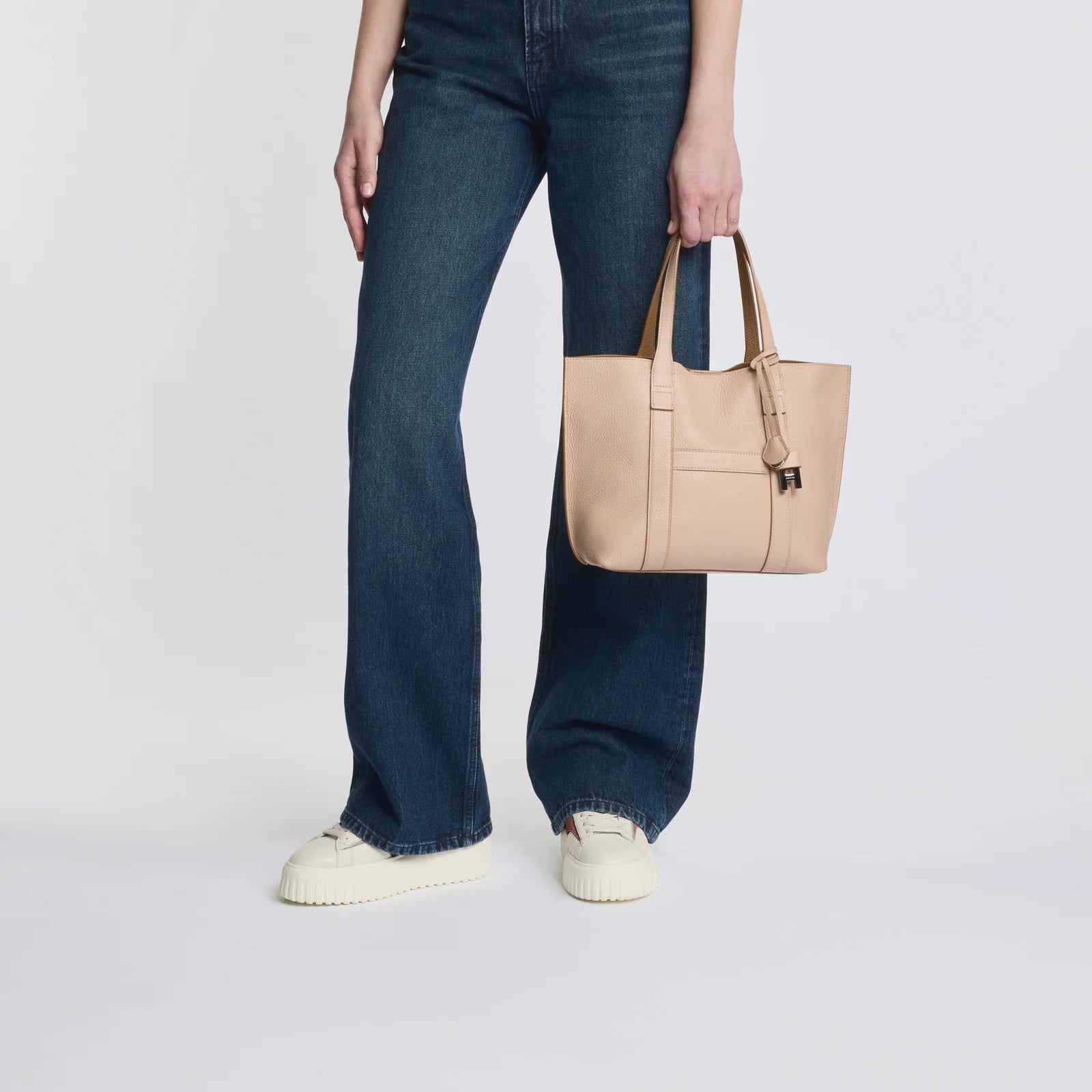 H-Stripes Lace-Up Sneakers in Calfskin and Sheepskin