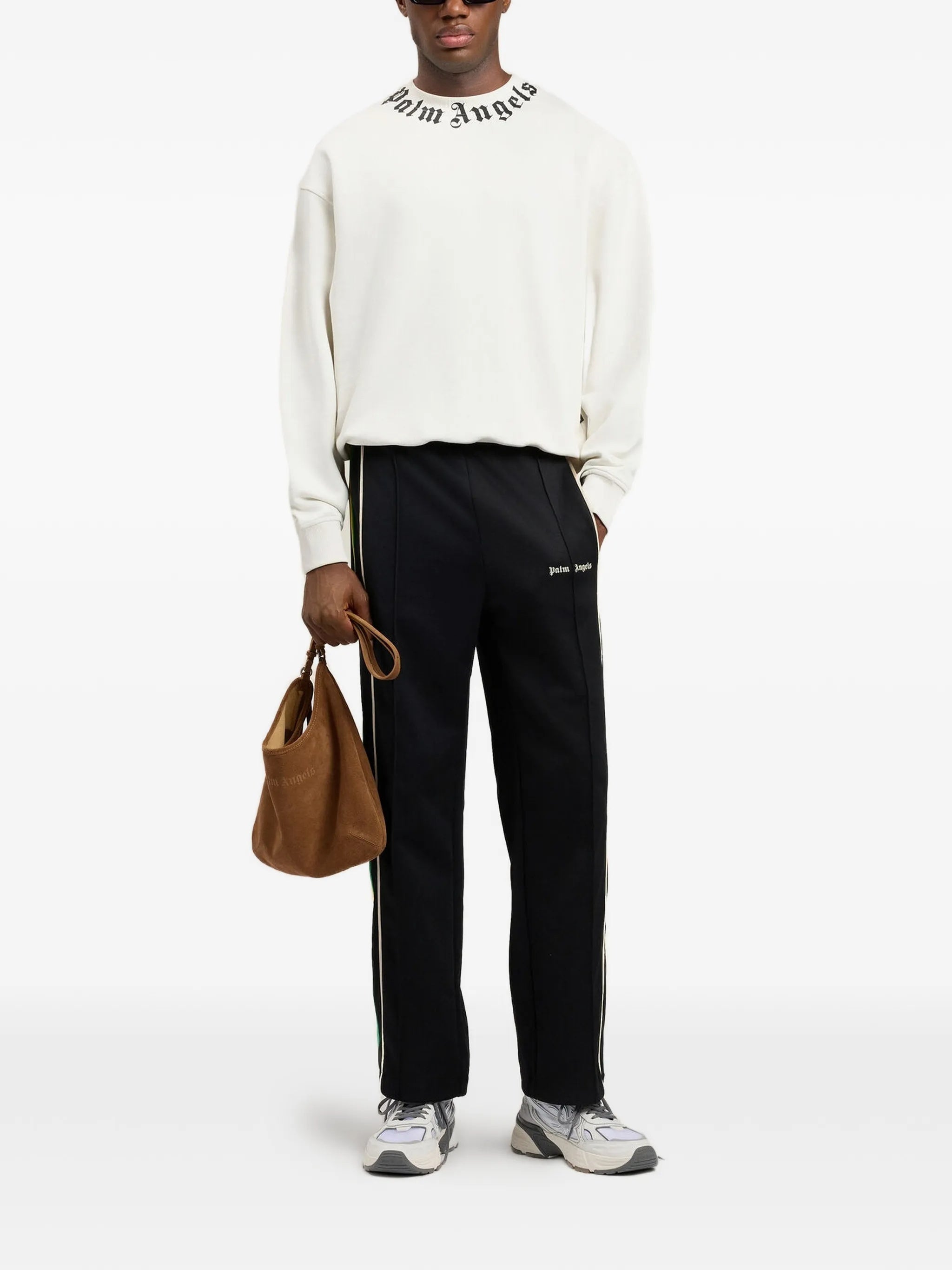 White Neck Logo Regular Cotton Sweatshirt