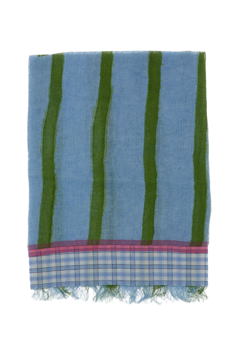 Lightweight Multicolour Scarf with Frayed Edges