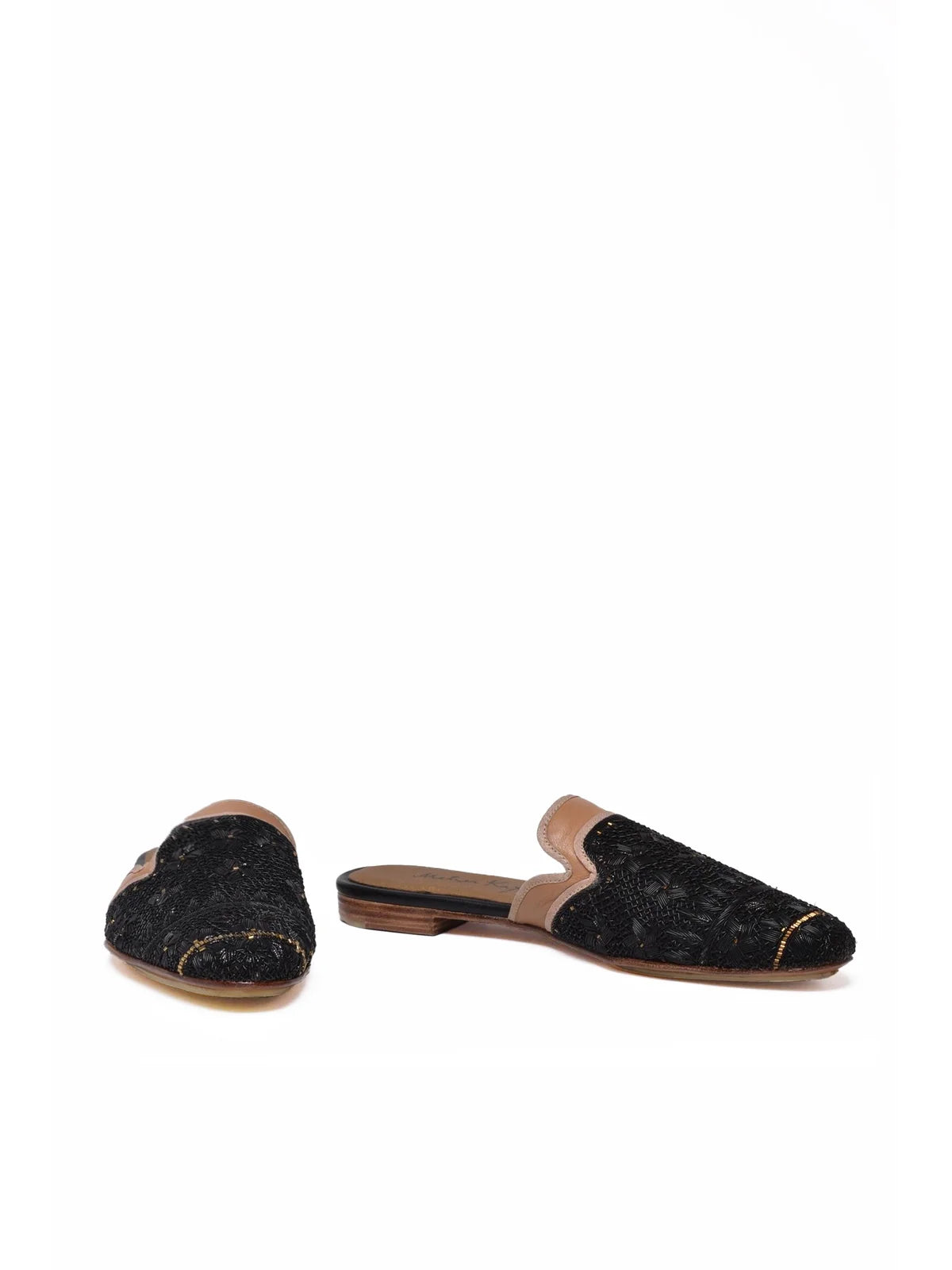 Black Queen Paraty Leather Slipper Sabot