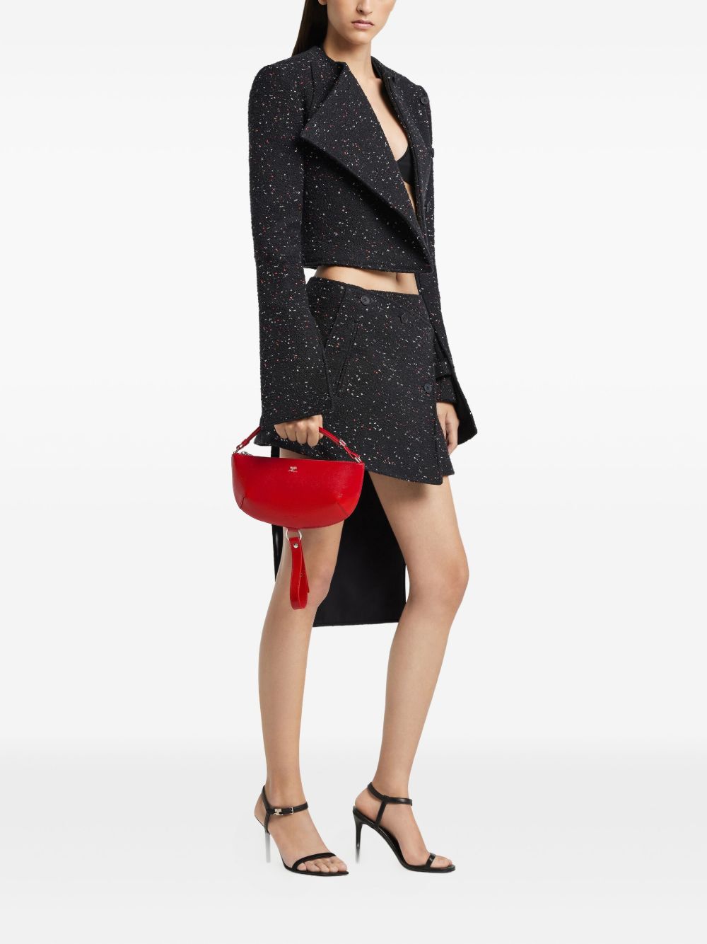 Red Curved Shoulder Bag