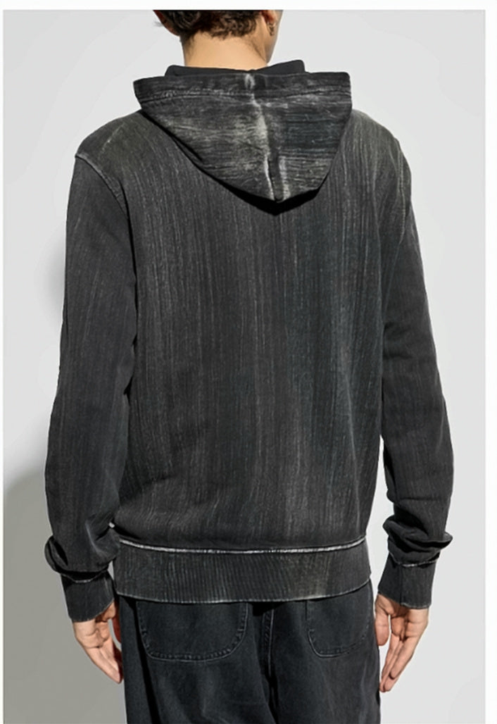 Relaxed Fit Textured Hoodie with Classic Kangaroo Pocket