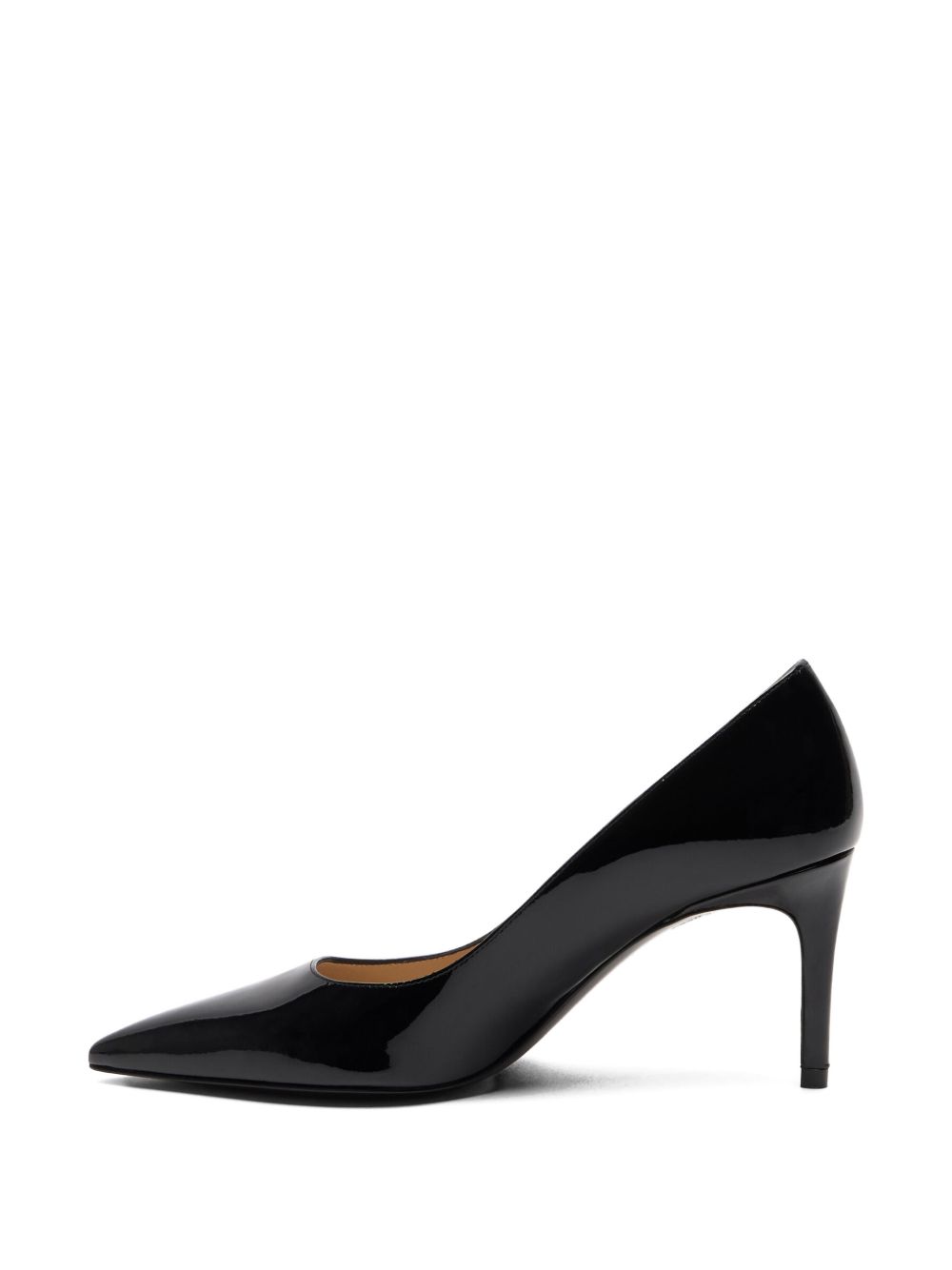 Coated Leather Finish Pointed Toe Flat Shoes
