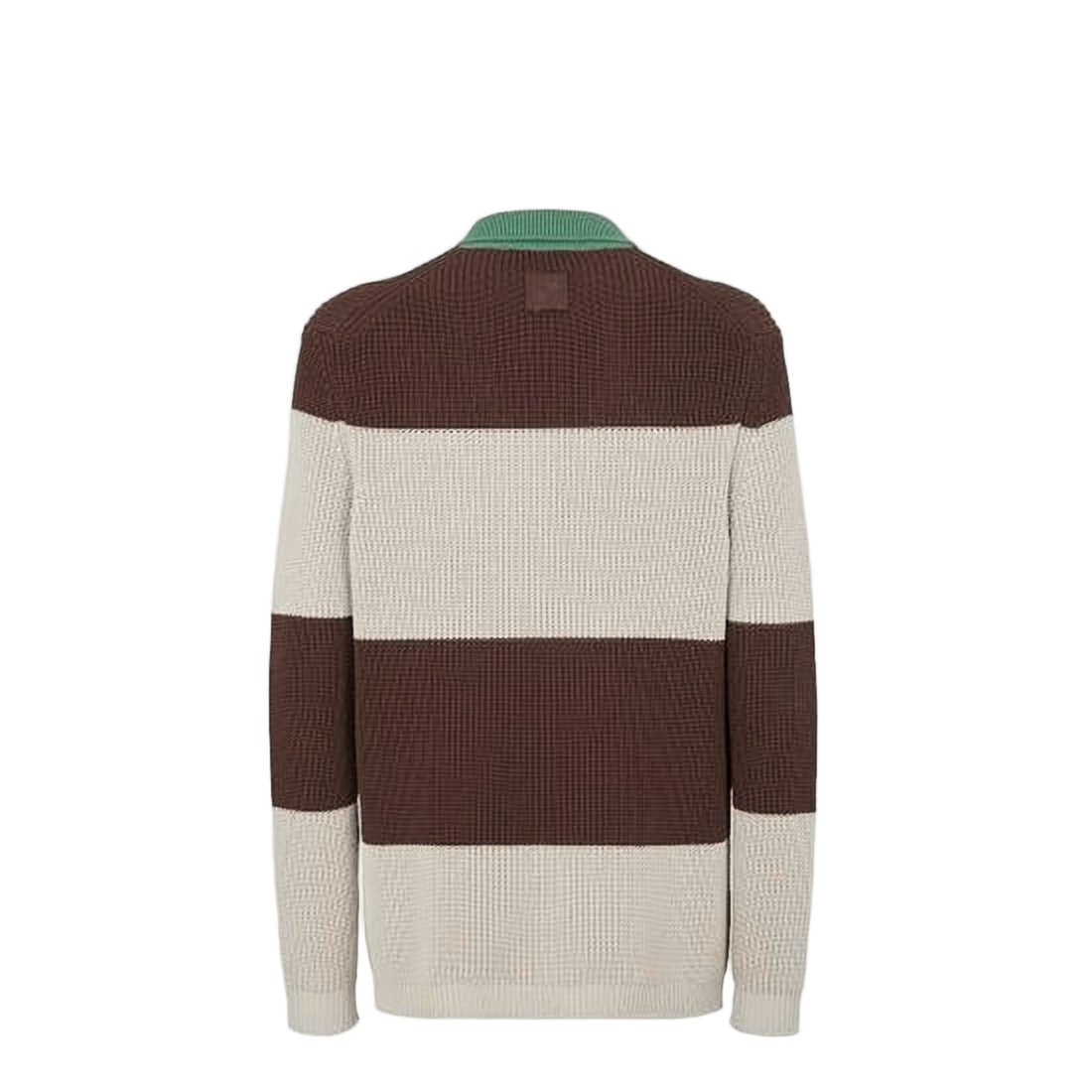 Textured Knit Polo Shirt with Contrasting Stripes