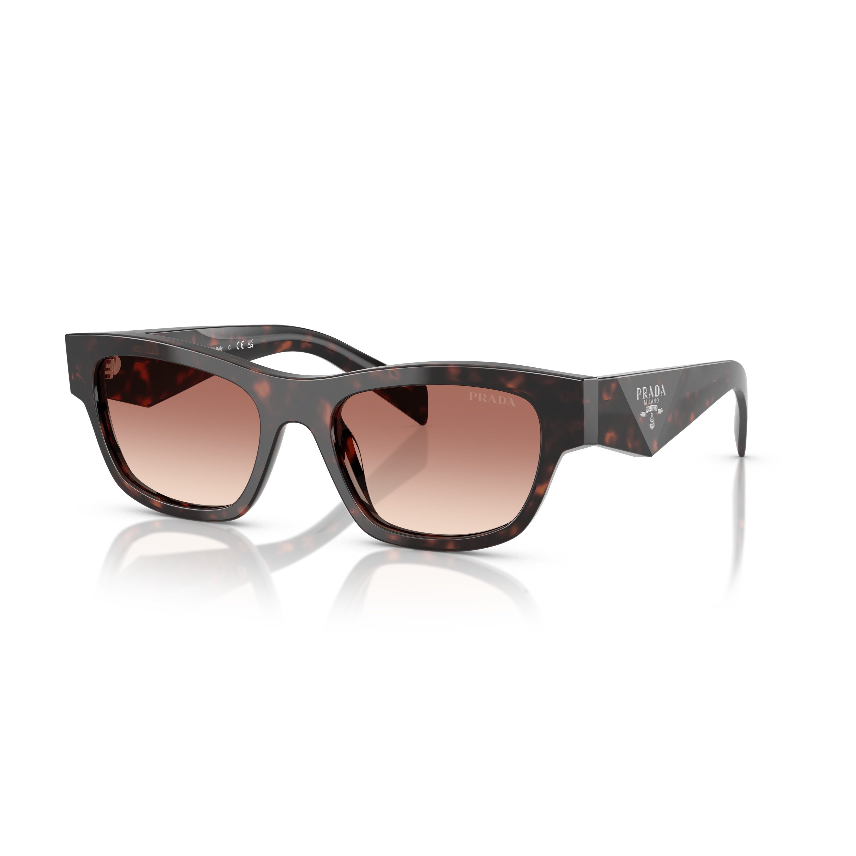 0pr B09s Rectangular Frame Tortoiseshell Acetate Sunglasses
