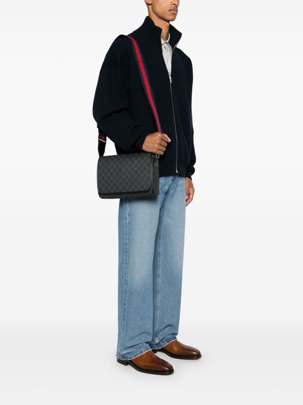 Rectangular Crossbody Bag With Monogram Design