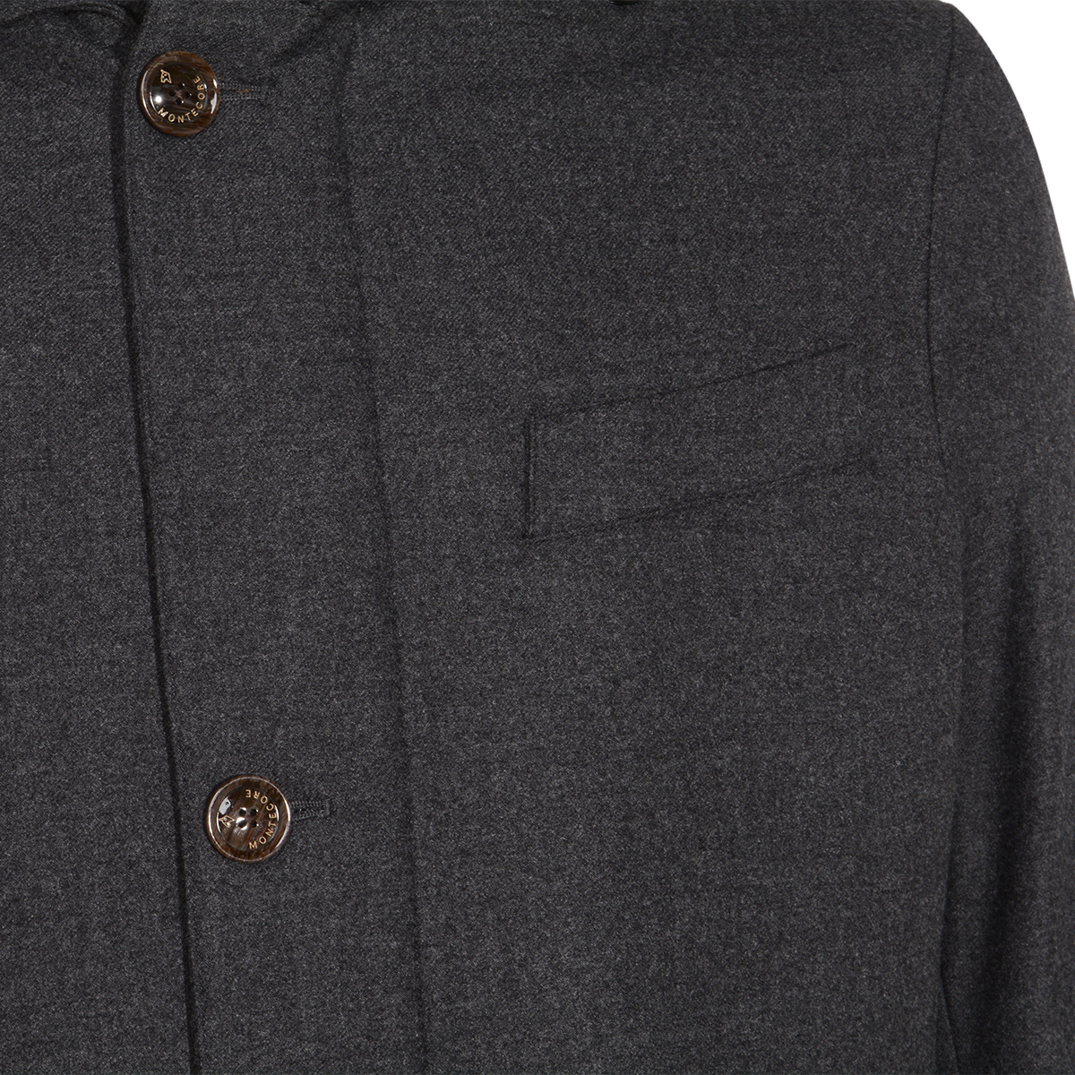Dark Grey Hooded Coat with Silhouette