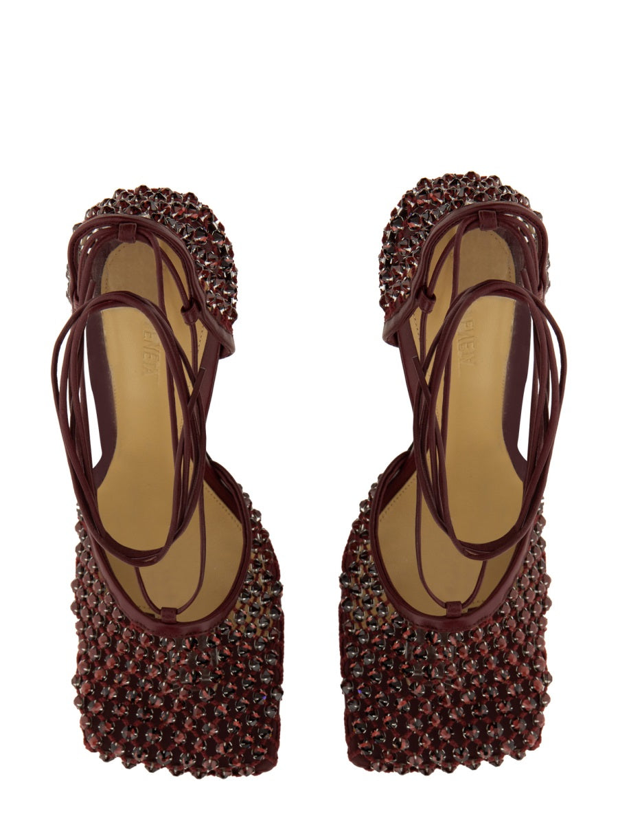 Leather-Covered Stiletto Heel Sandal
