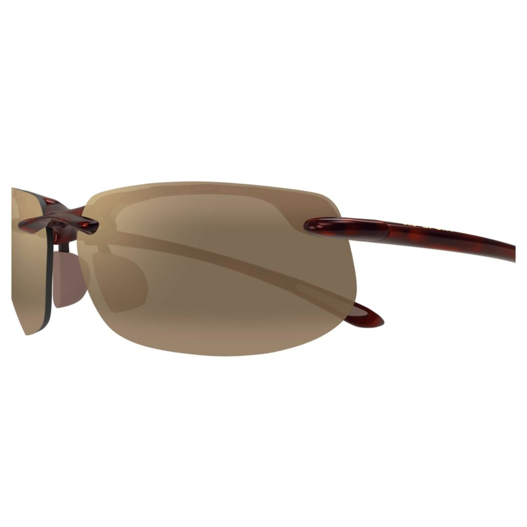 Banyans Rimless Sunglasses with Brown-Tinted Lenses and Tortoiseshell Arms