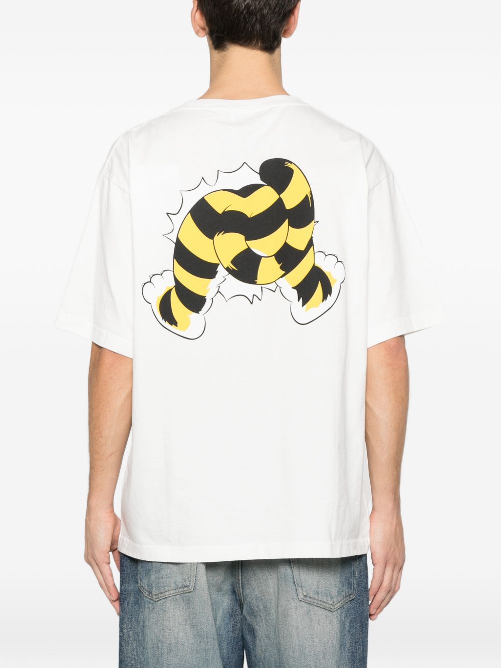 Loose-Fitting Graphic T-Shirt With Cartoon Tiger Design