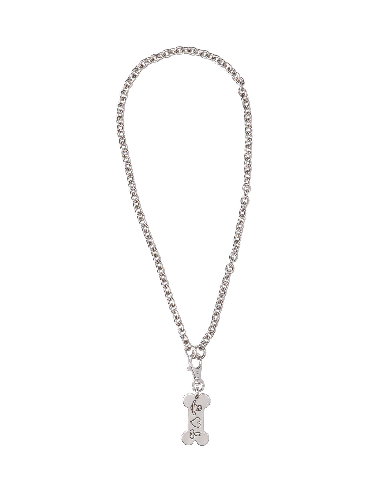 Silver Bone Pendant Chain Necklace