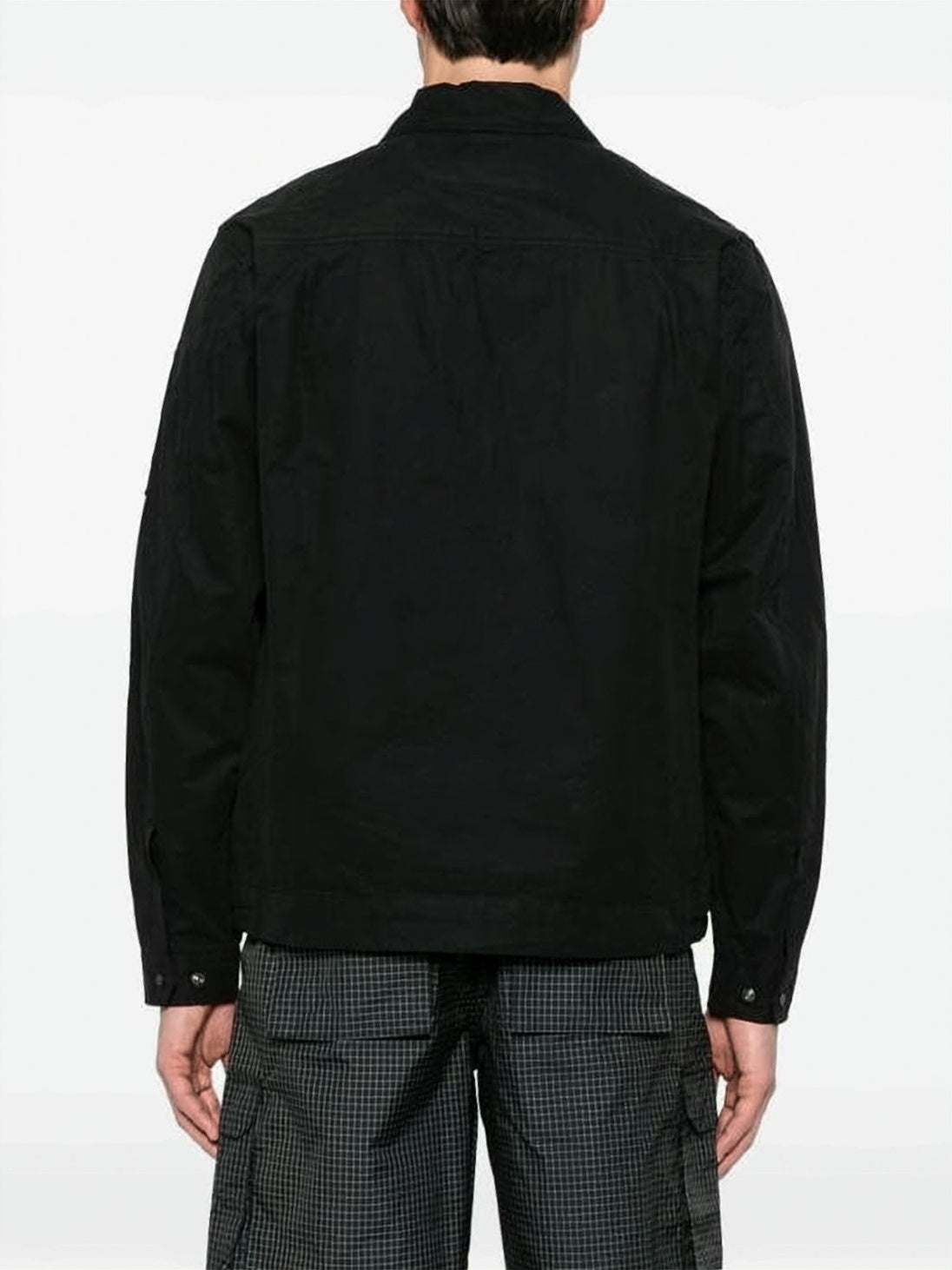 Black Minimalist Lens Detail Cotton Jacket