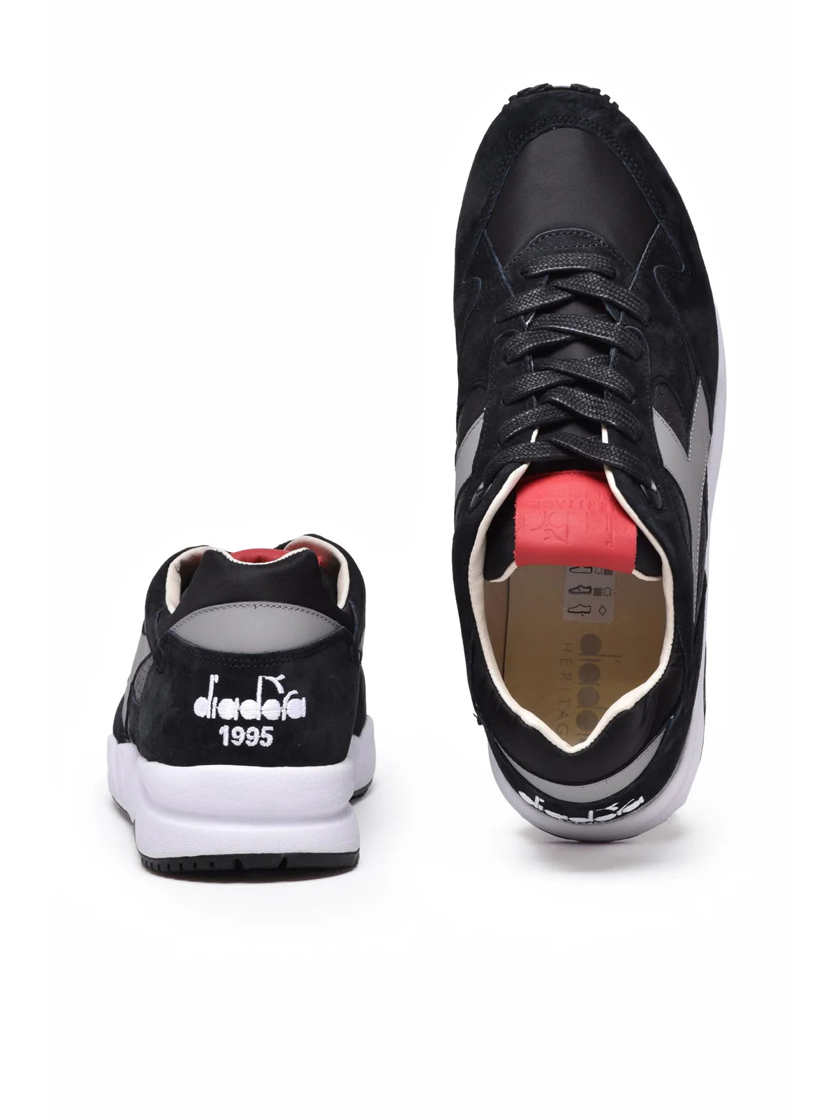 Black Leather Polyester Eclipse Italia Sneakers