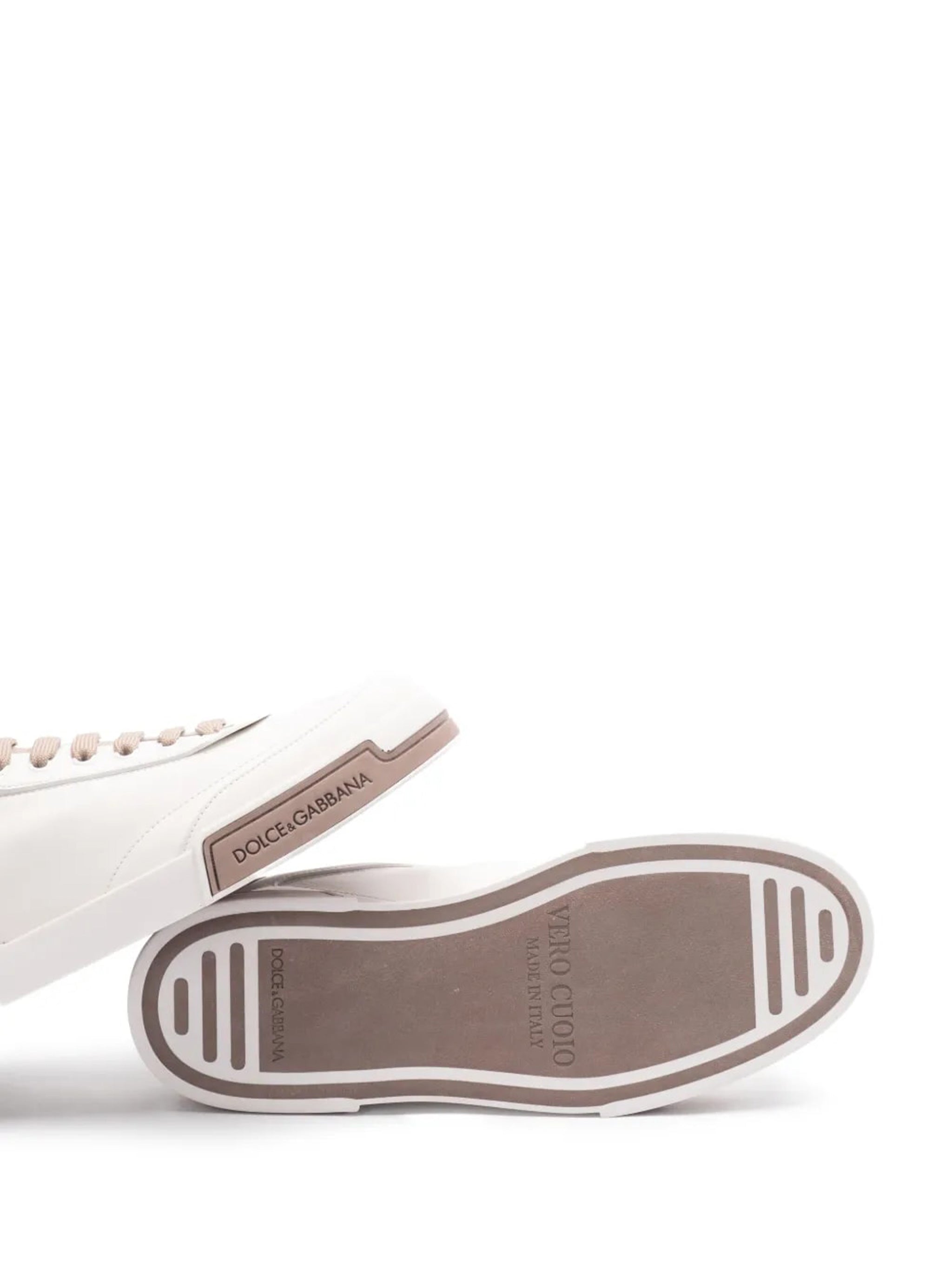 Beige Francesinha Debossed Logo Heel Sneakers