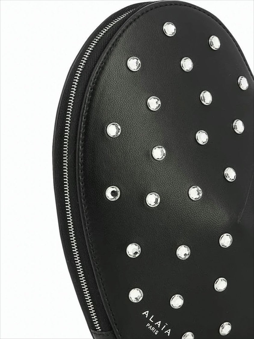 Heart-Shaped Shoulder Bag With Silver-Stud Details
