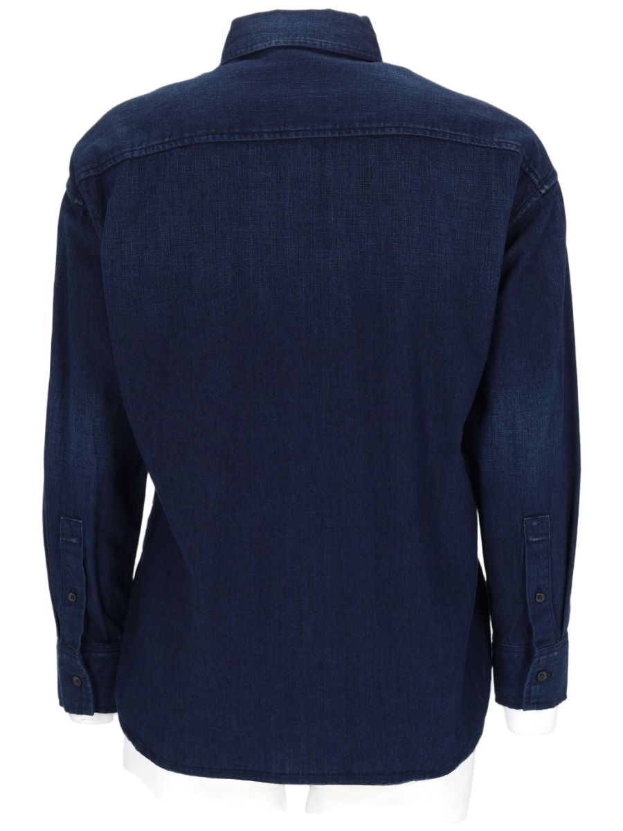 Dark Indigo Denim Shirt with Classic Collar