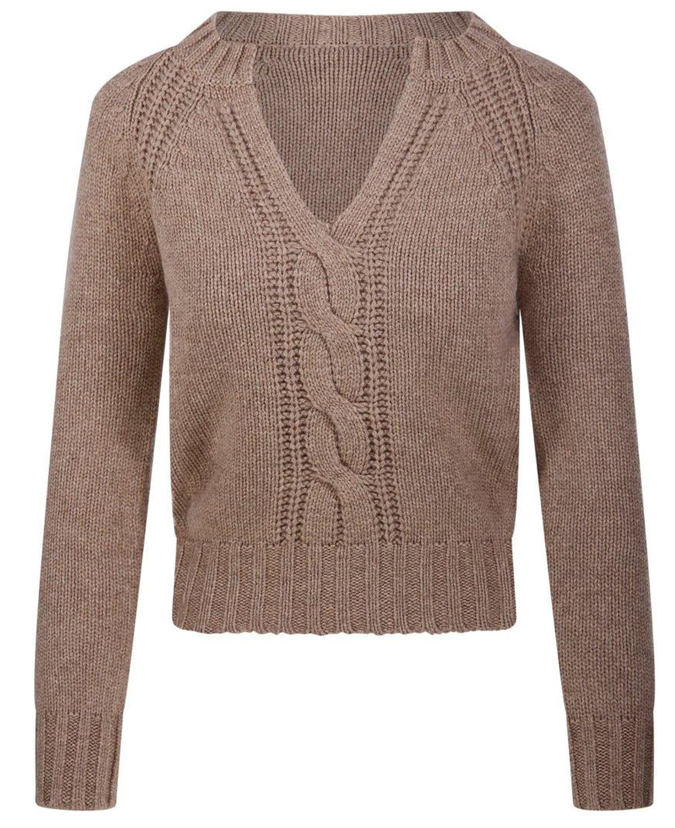 V-Neck Cable Knit Cashmere Sweater from Max Mara