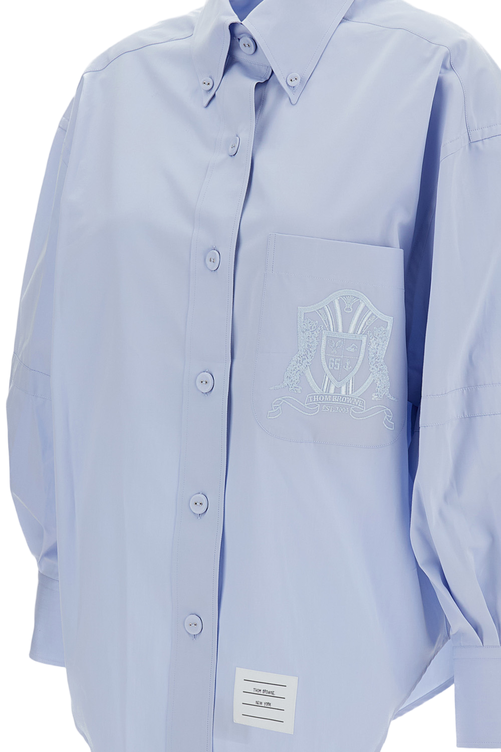 Supersized Long Sleeve Point Collar Shirt