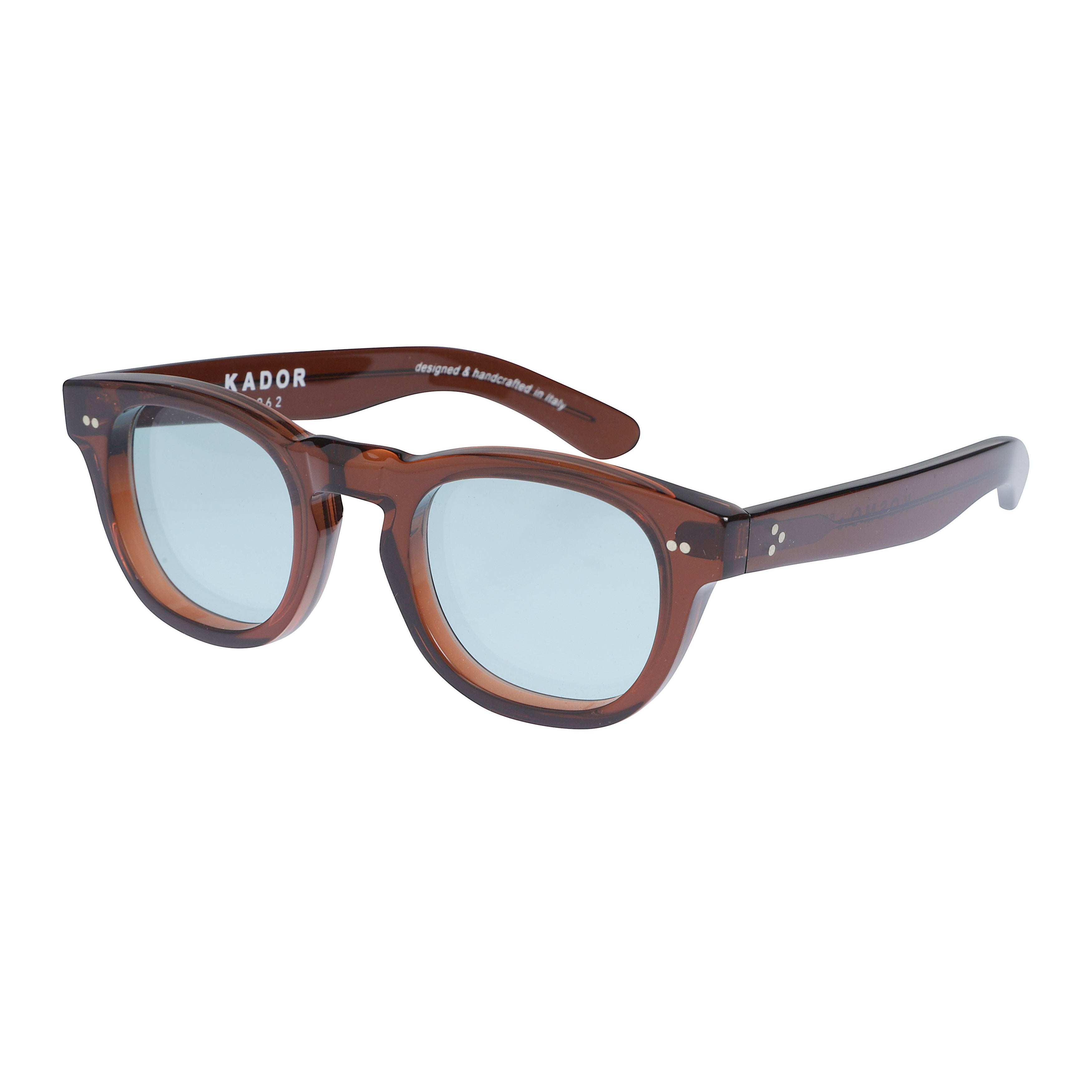 Kosmo/N Translucent Brown Sunglasses with Light Blue Tinted Lenses