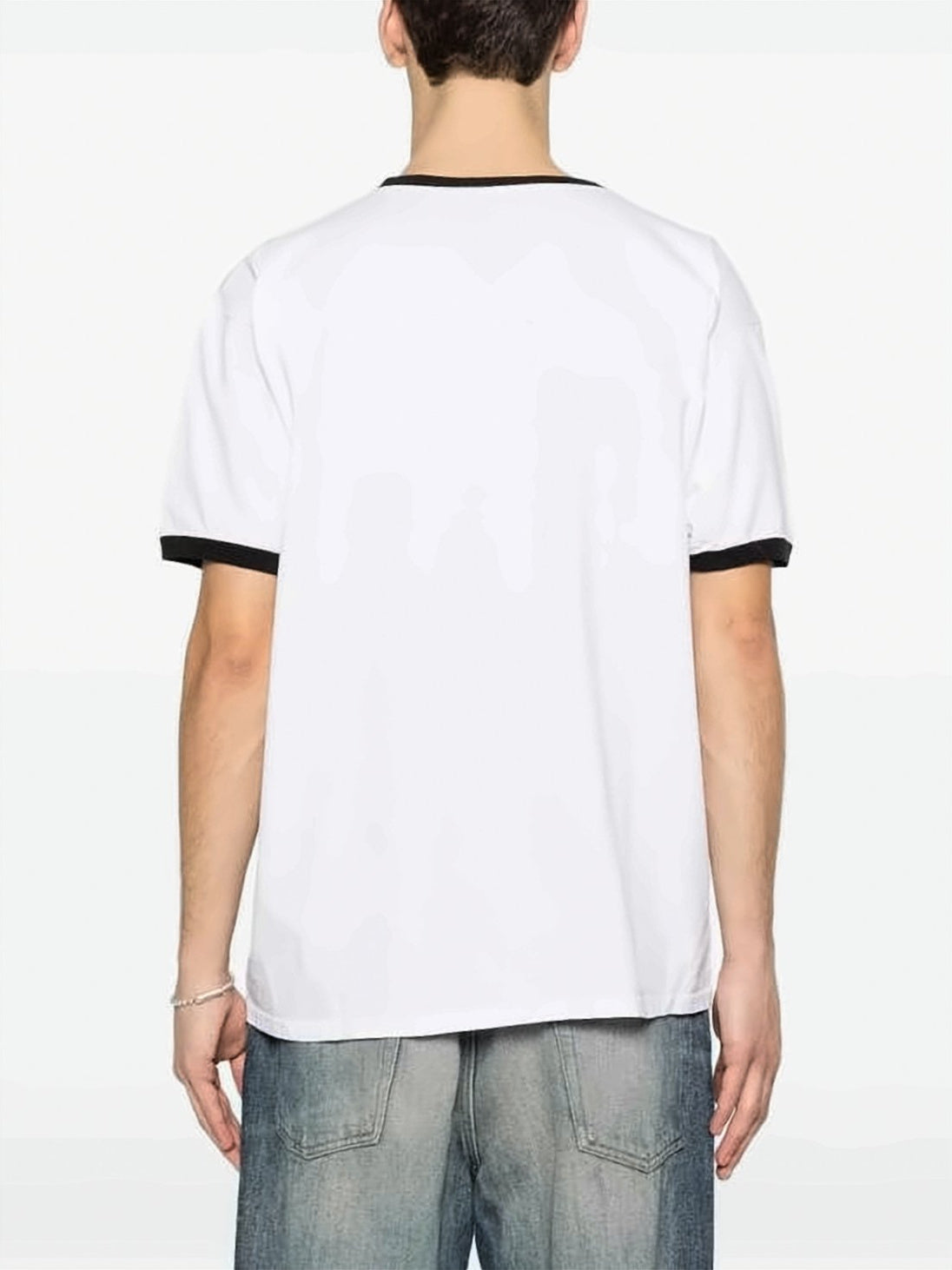 Short-Sleeve White T-Shirt with Graphic Print