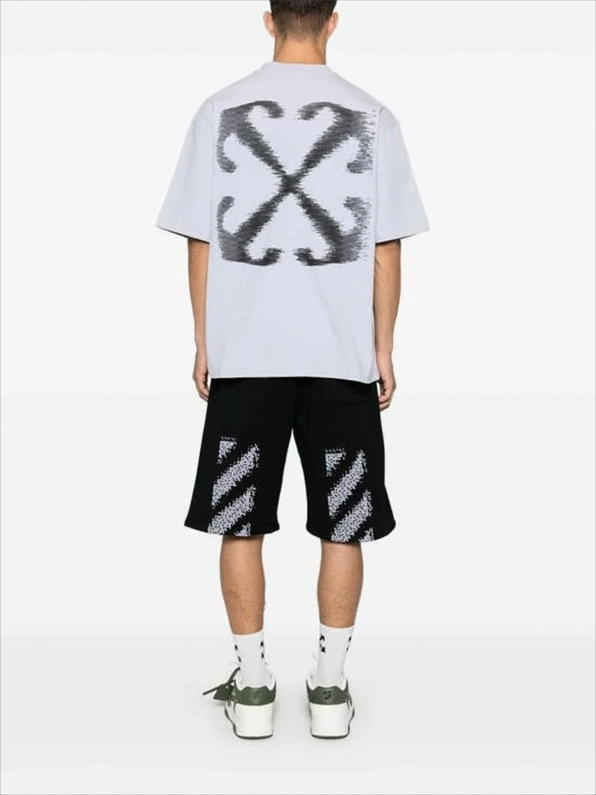 Relaxed Fit Cotton Shorts with Distinctive Stripe Design